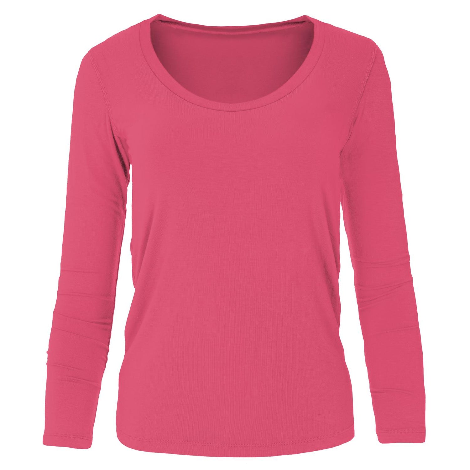 Women's Long Sleeve Scoop Neck Tee in Winter Rose