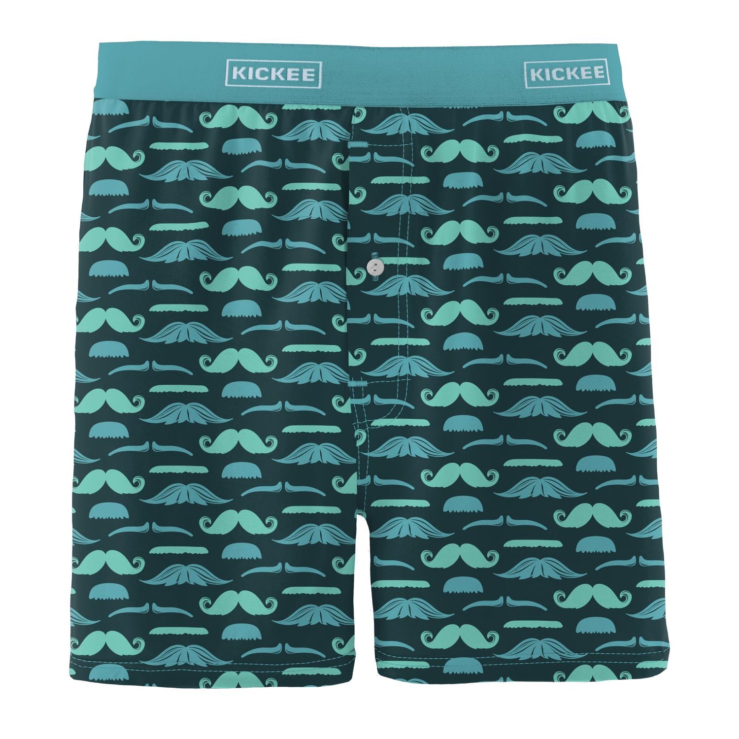 Men's Print Boxer Short in Pine Moustaches