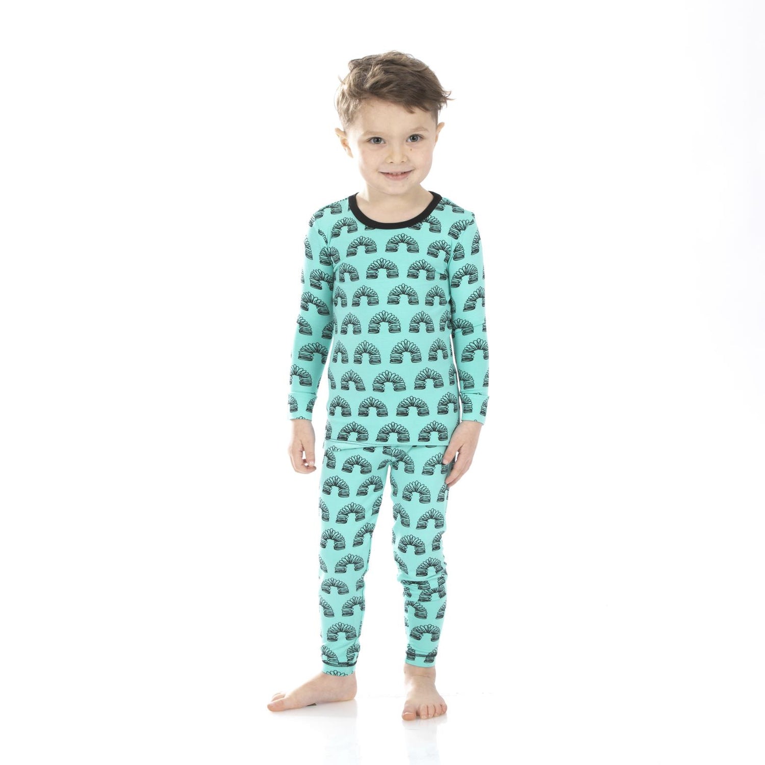 Print Long Sleeve Pajama Set in Glass Spring Toy