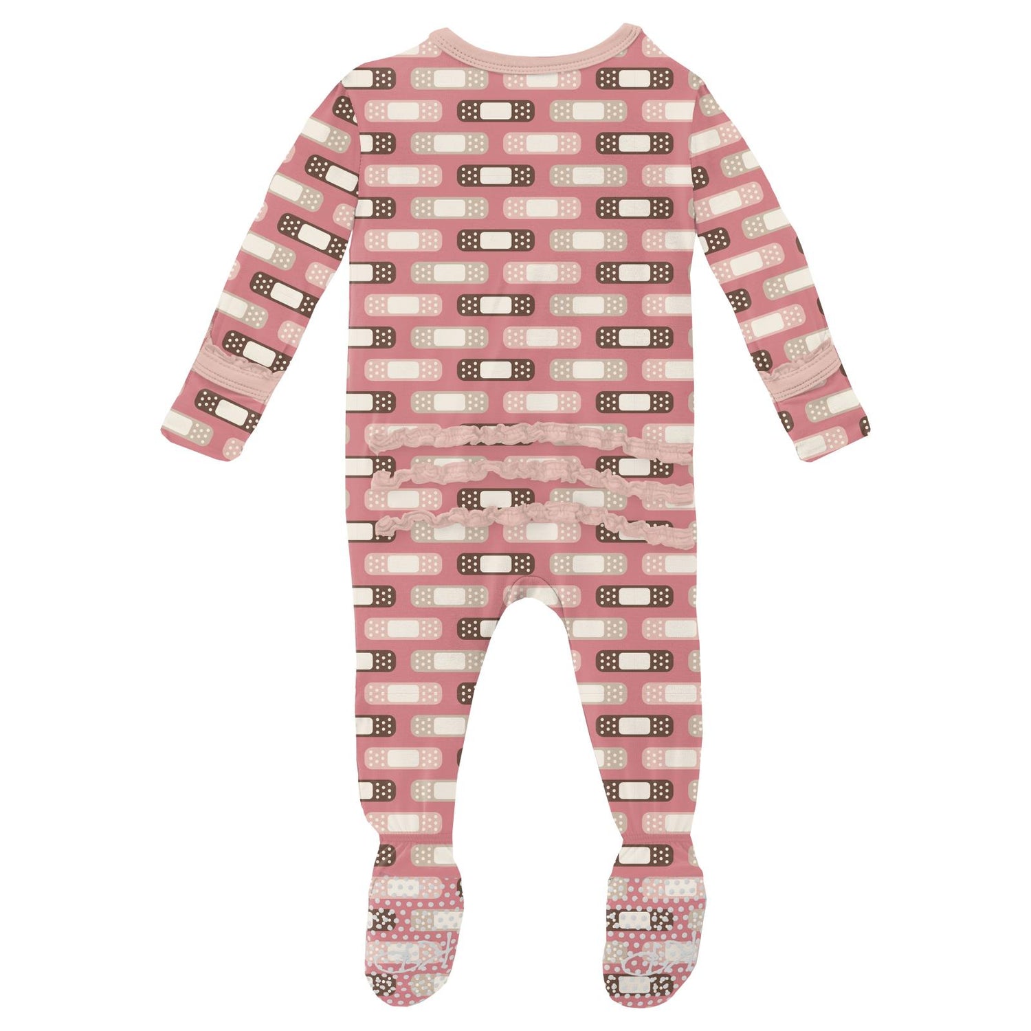 Print Muffin Ruffle Footie with Zipper in Desert Rose Boo Boos