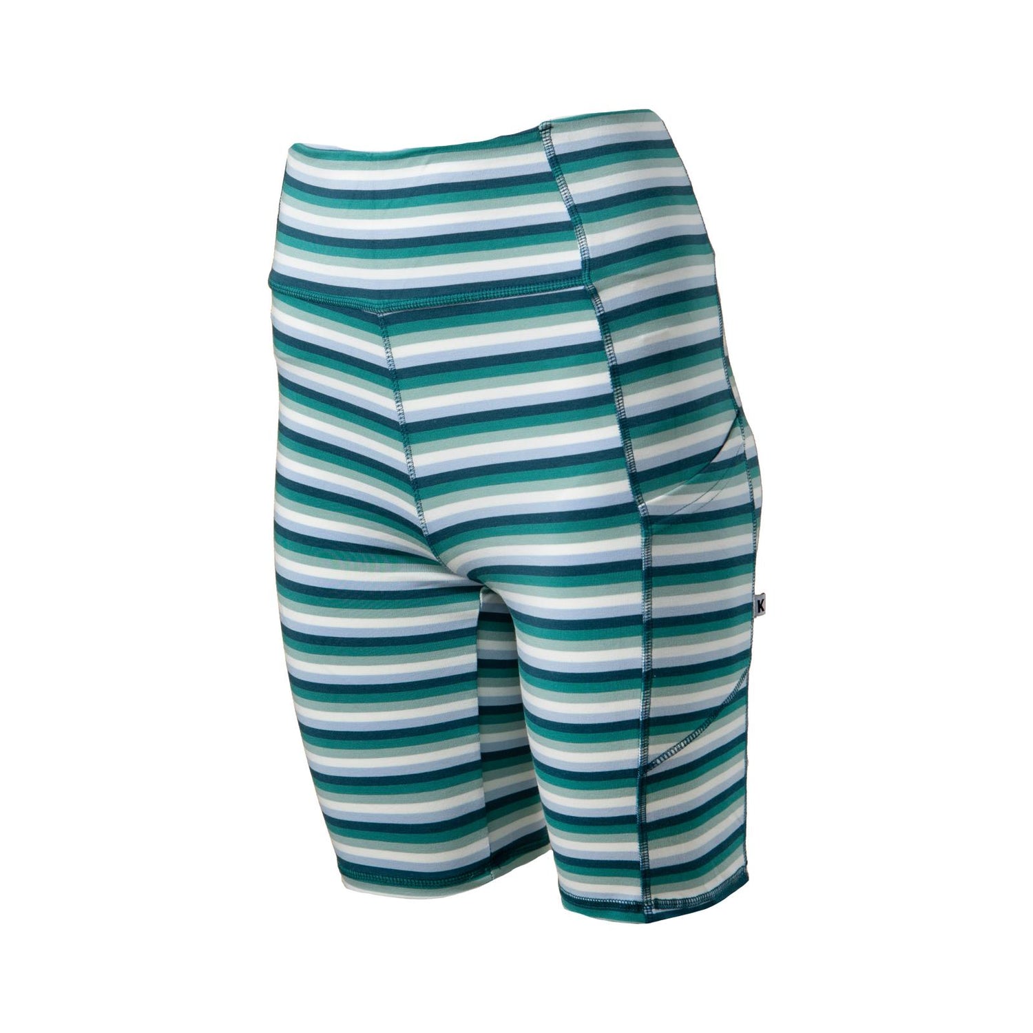 Print Unisex Exercise Shorts with Fitted Pockets in Dino Stripe