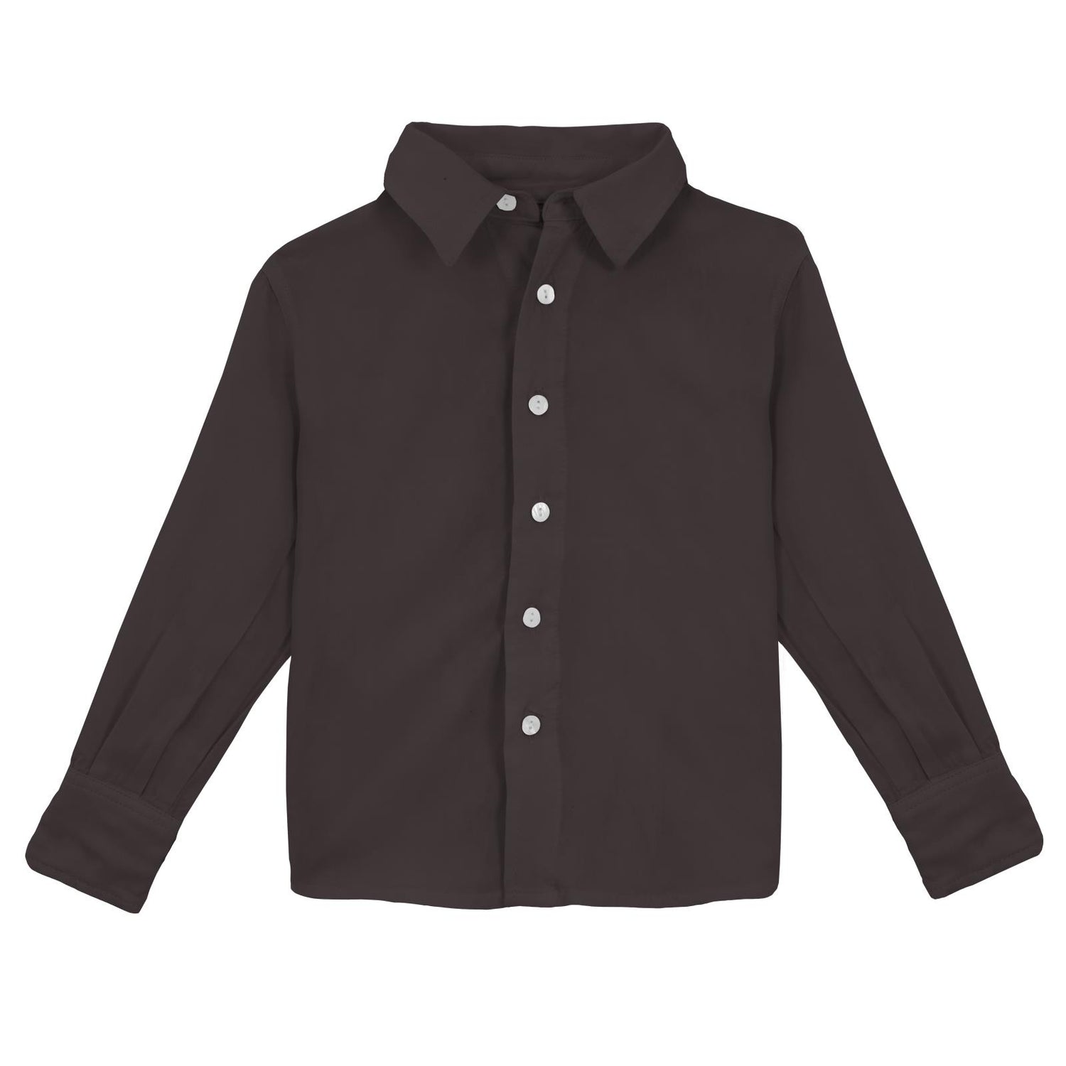 Long Sleeve Woven Button Down Shirt in Midnight