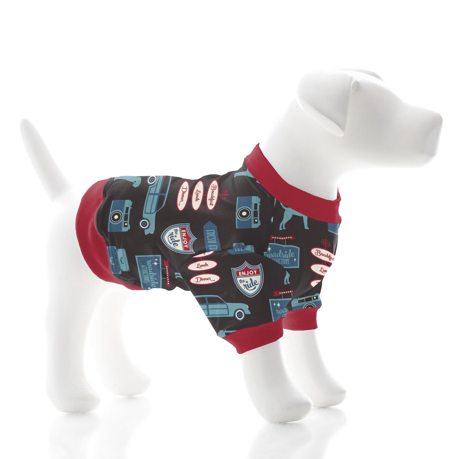 Print Dog Tee in Midnight on the Road