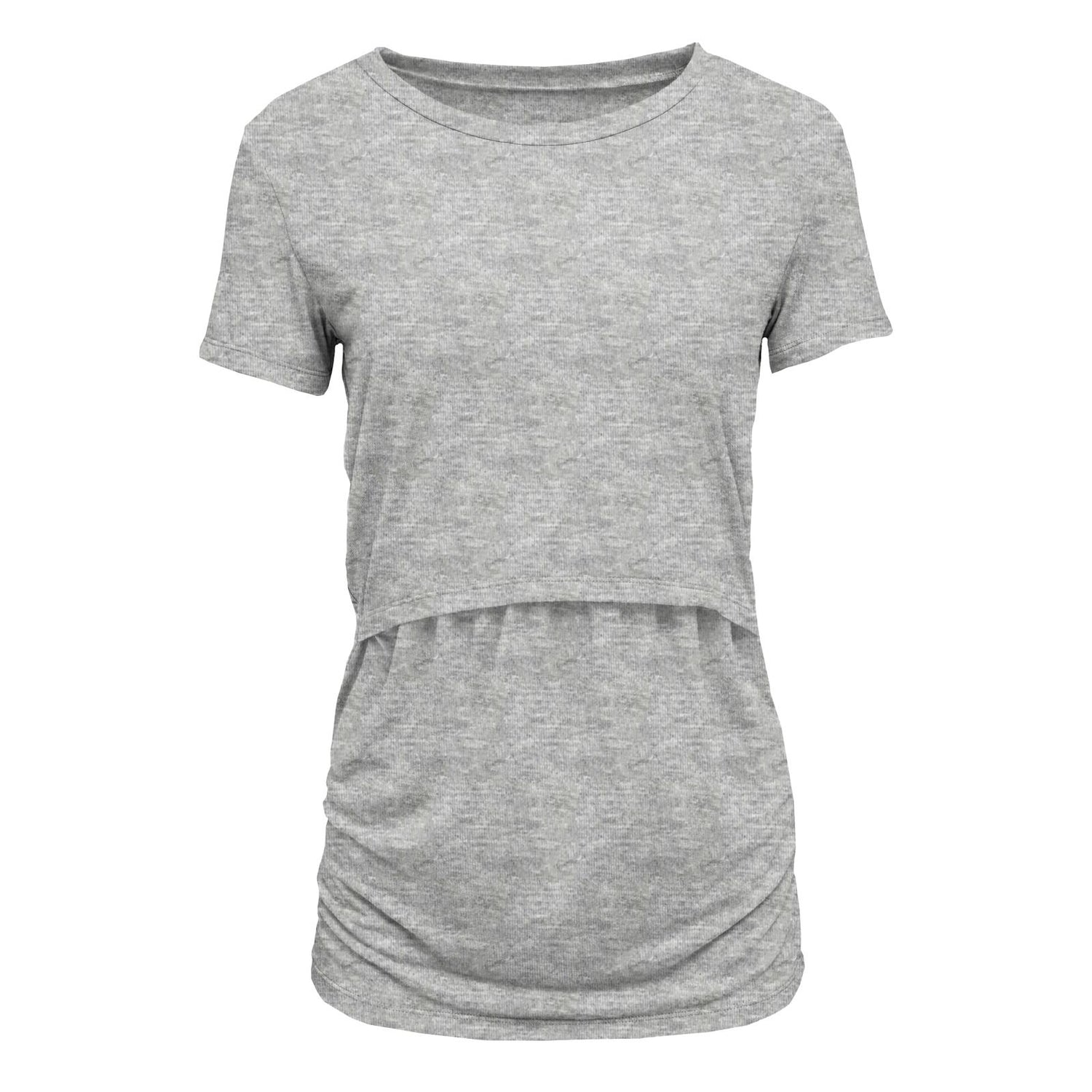Women's Short Sleeve Nursing Tee in Heathered Mist