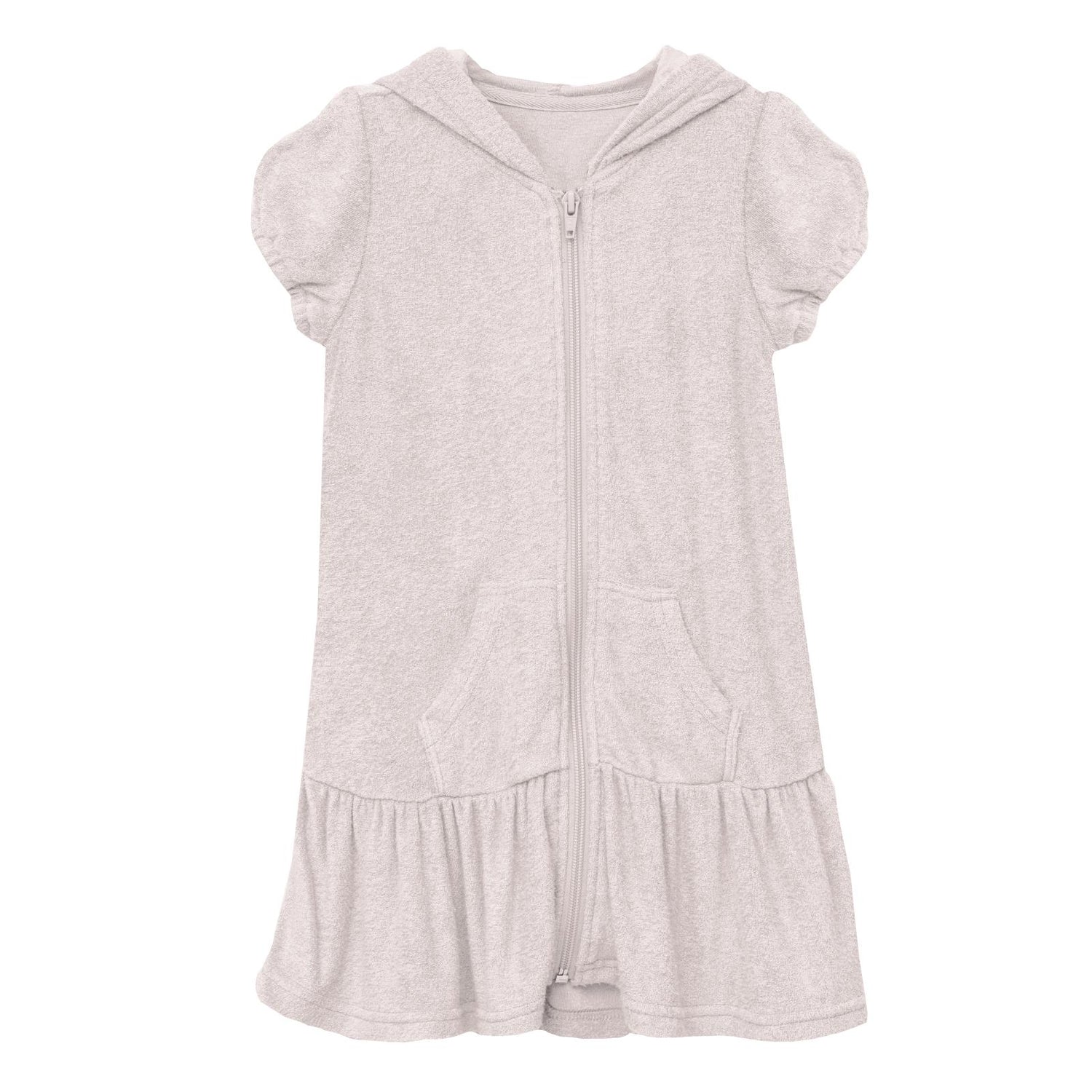 Terry Ruffle Swim Cover-Up in Macaroon