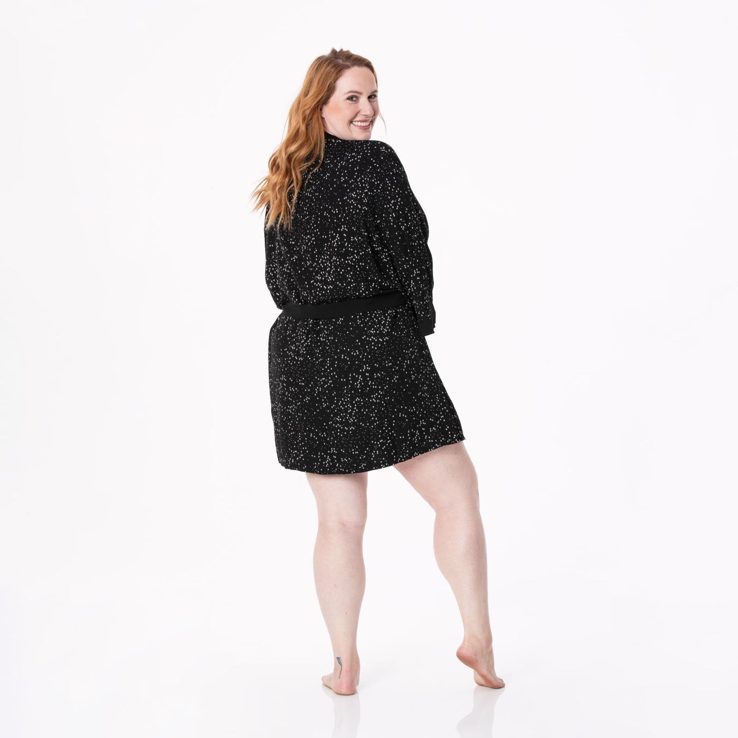 Women's Print Woven Cami Nightgown and Robe Set in Midnight Constellations