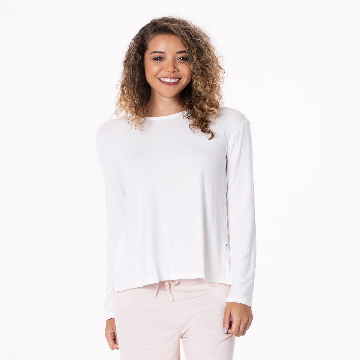 Women's Long Sleeve Butterfly Open-Back Top in Natural