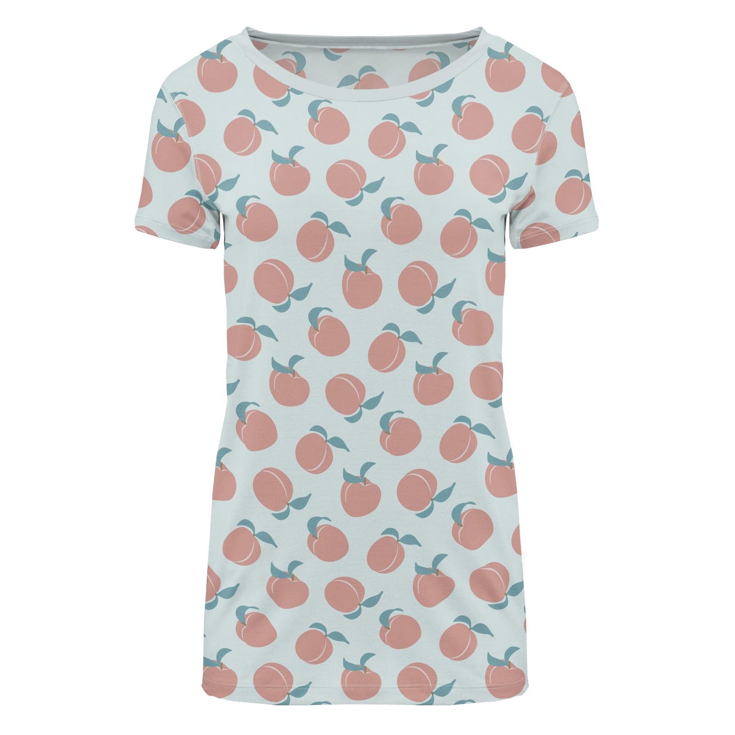 Women's Print Short Sleeve Relaxed Tee in Fresh Air Peaches
