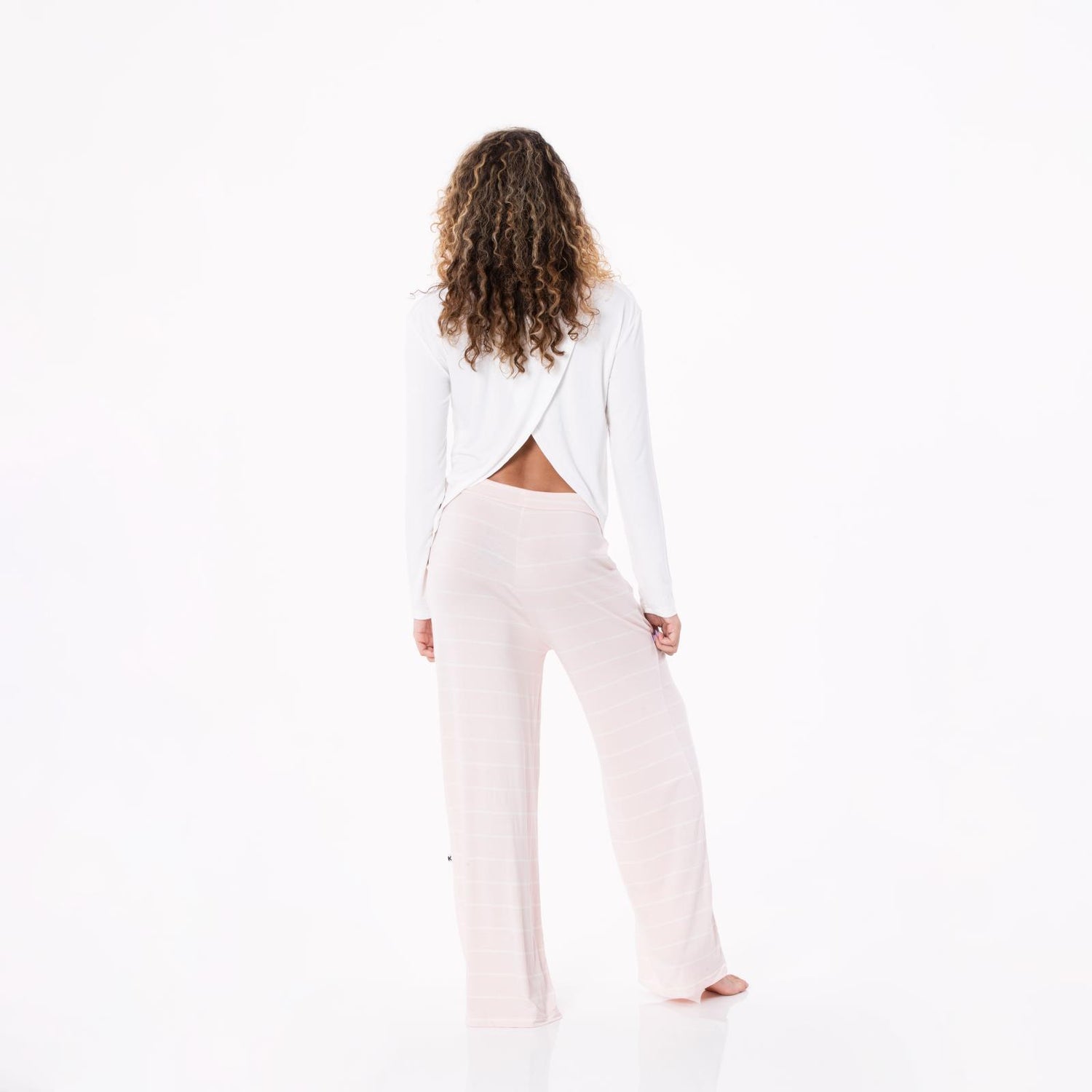 Women's Long Sleeve Butterfly Open-Back Top in Natural