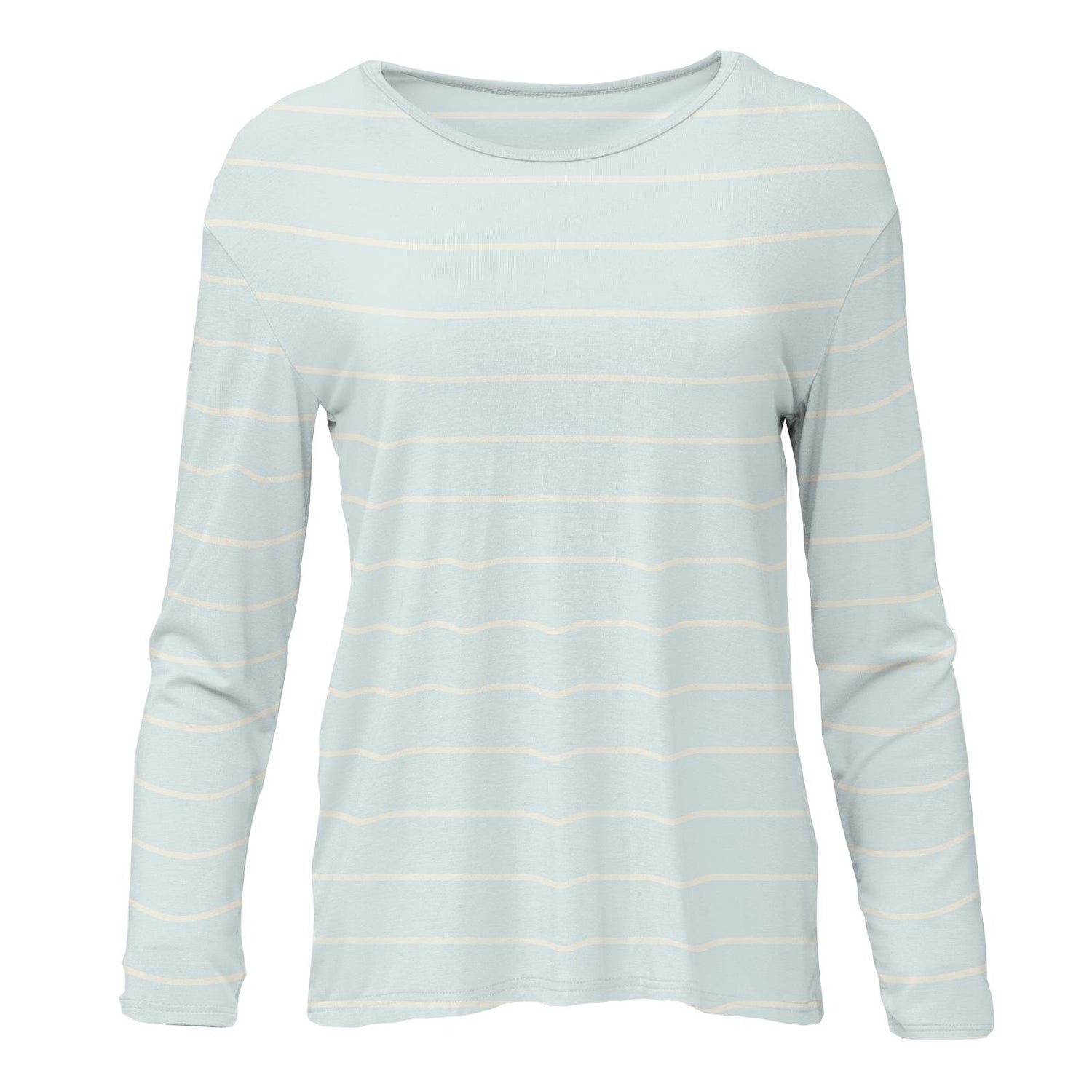 Women's Print Long Sleeve Butterfly Open-Back Top in Fresh Air Road Trip Stripe