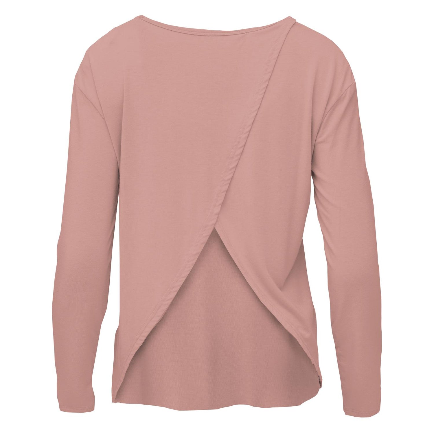 Women's Long Sleeve Butterfly Open-Back Top in Blush