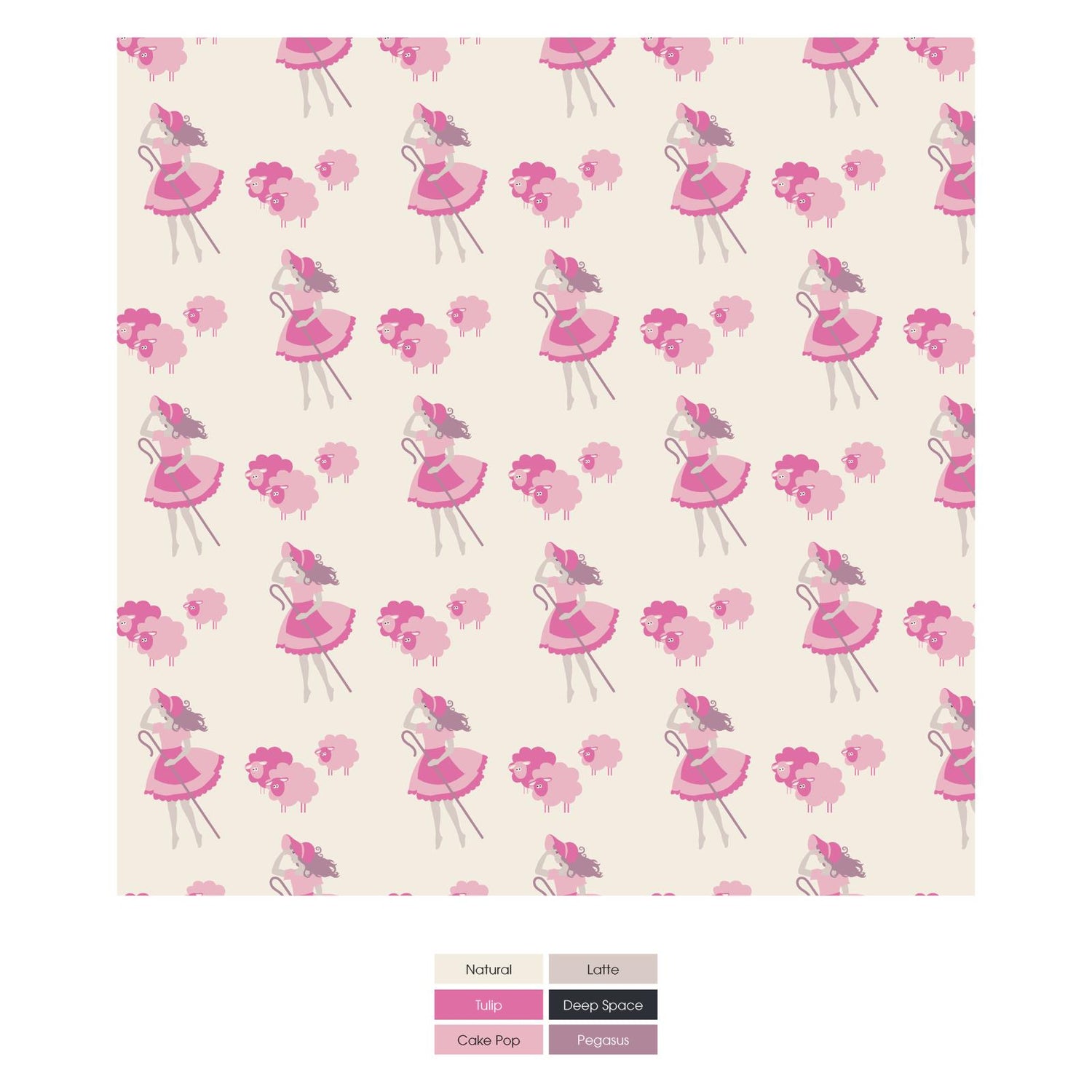 Print Coverall with 2 Way Zipper in Natural Little Bo Peep