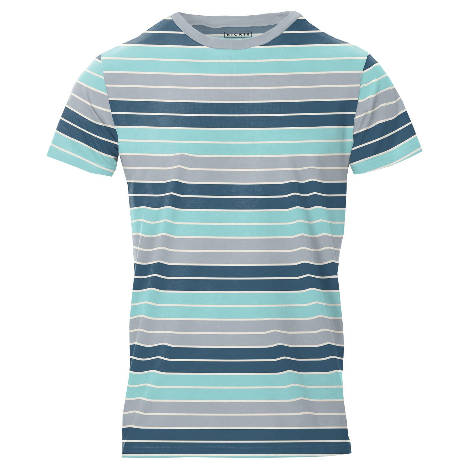 Men's Print Short Sleeve Luxe Crew Neck Tee in Sport Stripe