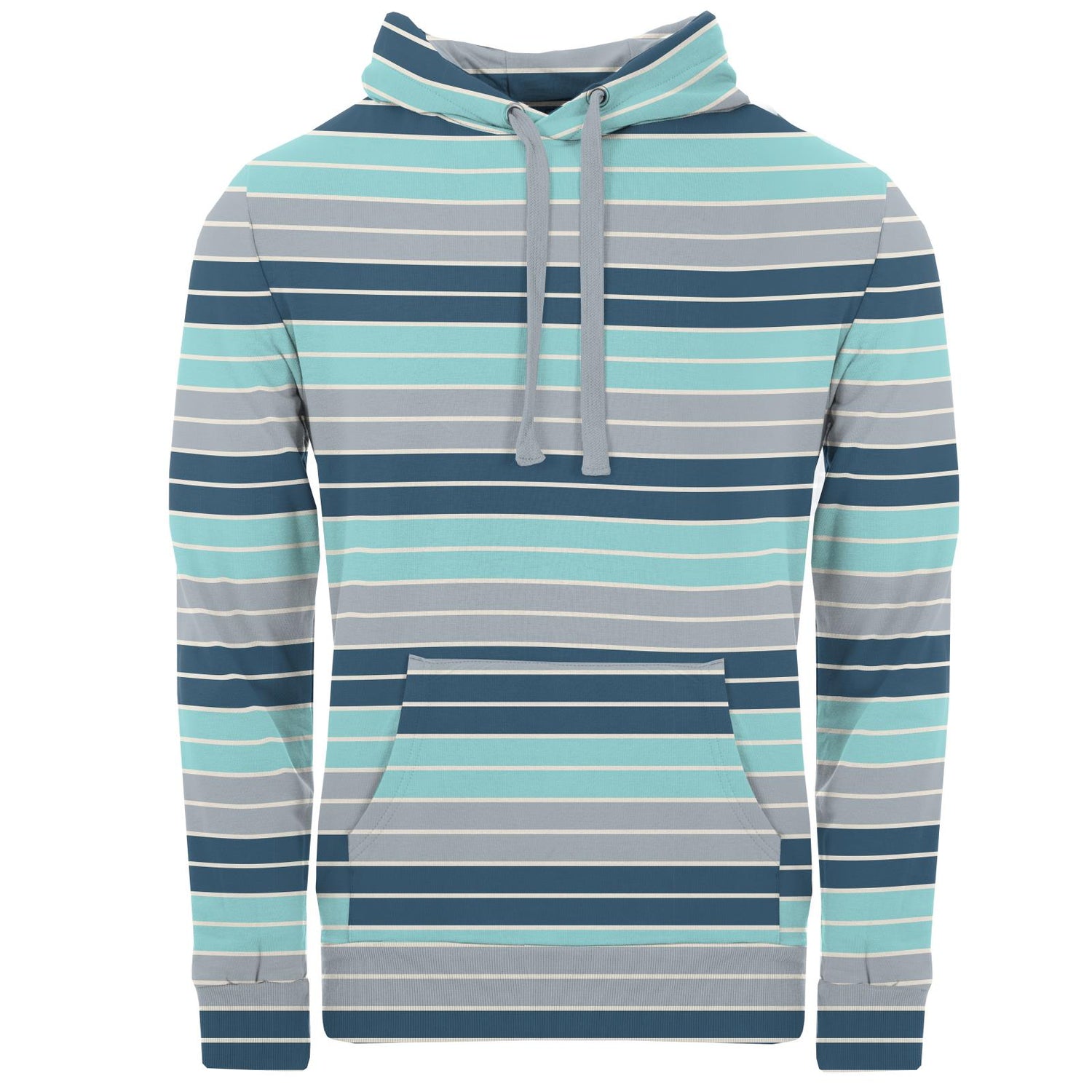Men's Print Luxe Jersey Kangaroo Pocket Pullover in Sport Stripe