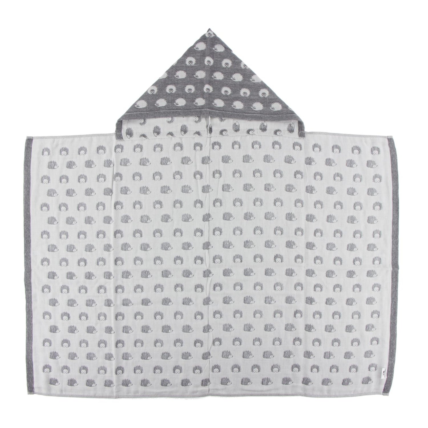 Print Jacquard Muslin Hooded Towel in Hedgehog
