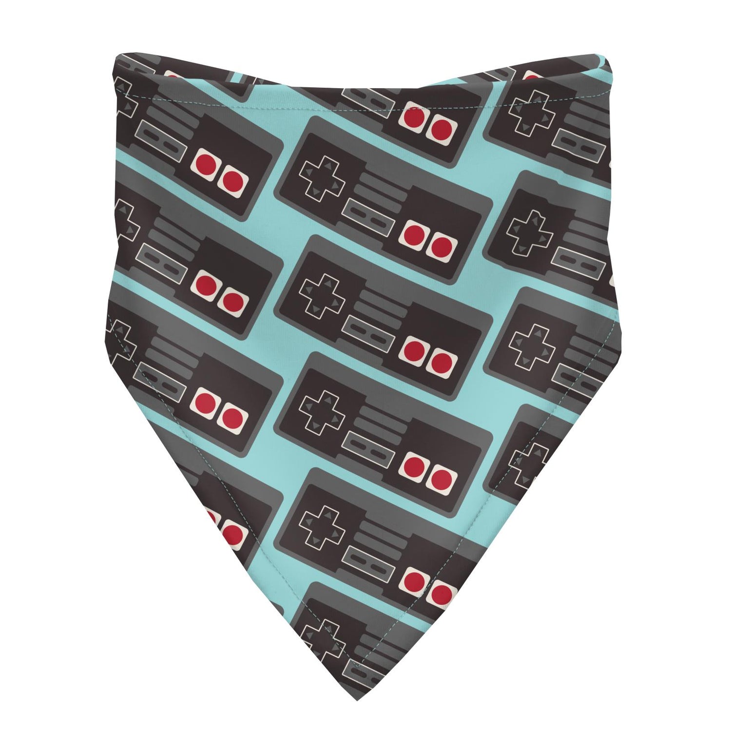 Print Bandana Bib Set of 3 in Confetti Splatter Paint, Rad Stripe & Summer Sky Retro Game Controller