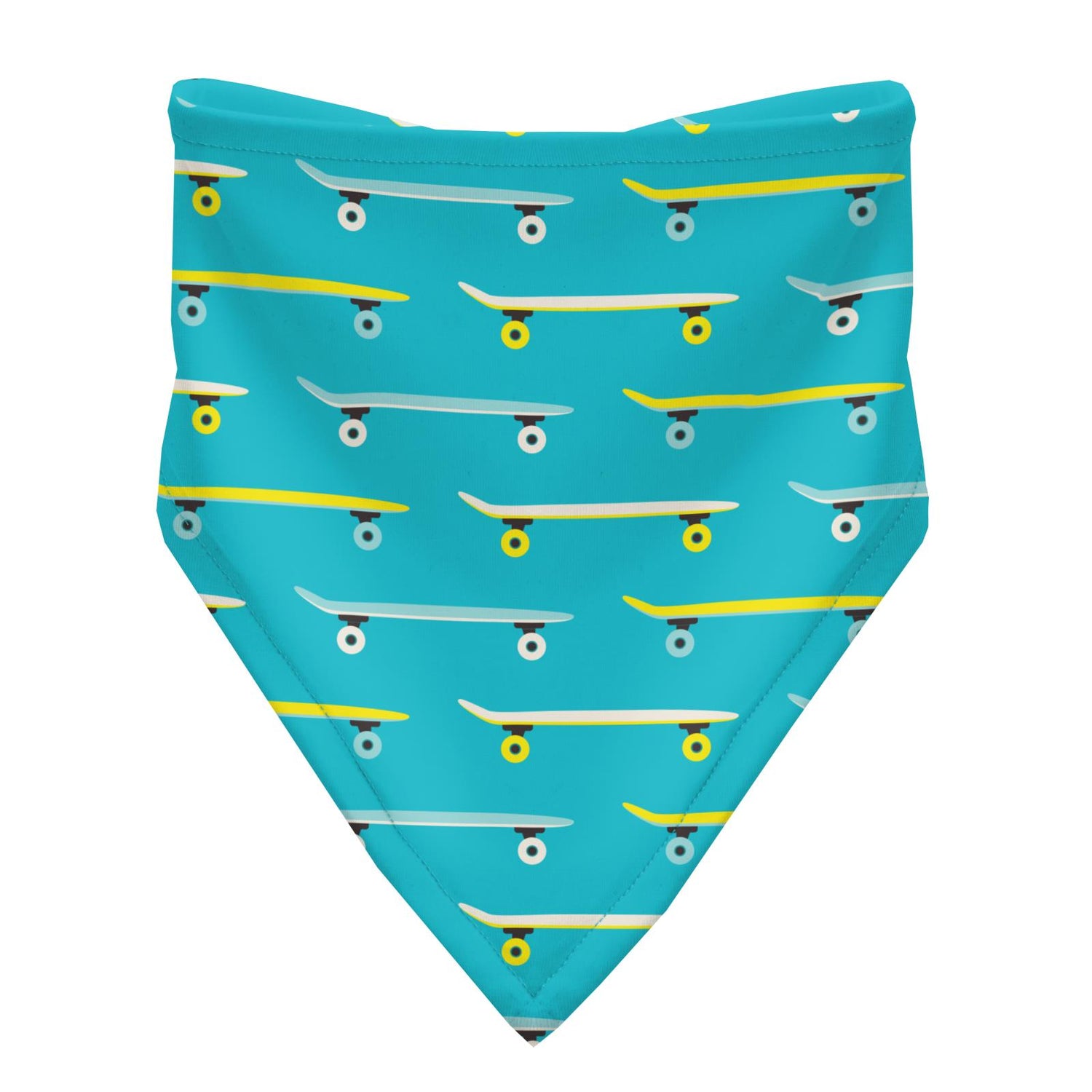 Print Bandana Bib Set of 3 in Confetti Skateboard, Cerulean Blue Palm Tree Sun & Confetti Sunglasses