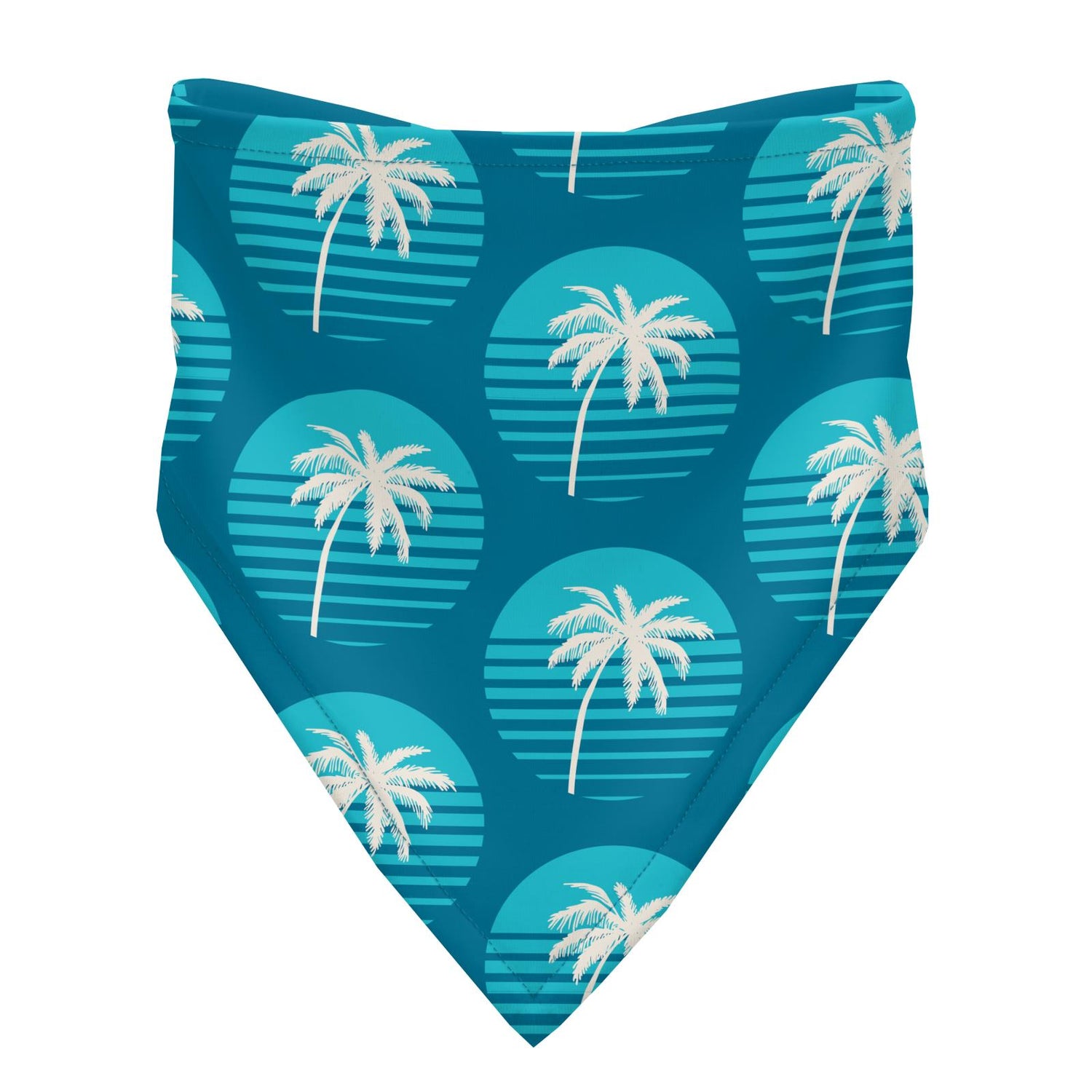 Print Bandana Bib Set of 3 in Confetti Skateboard, Cerulean Blue Palm Tree Sun & Confetti Sunglasses