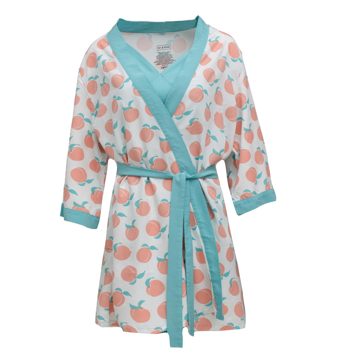 Women's Print Woven Cami Nightgown and Robe Set in Fresh Air Peaches