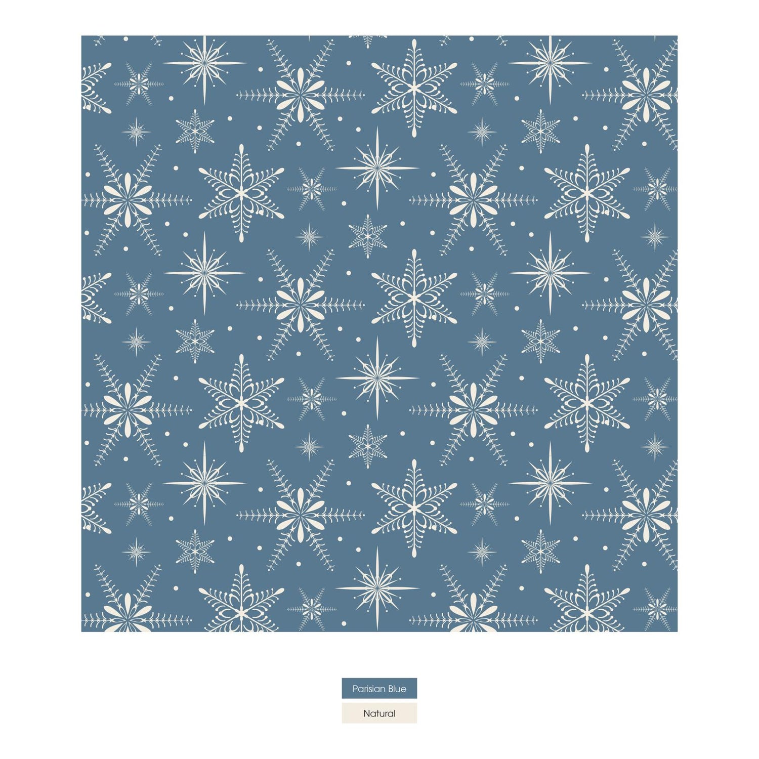 Print Knot Hat in Parisian Blue Snowflakes