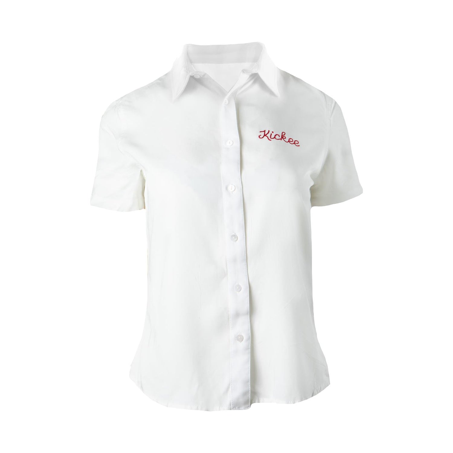 Women's Woven Bowling Shirt in Natural/Balloon Bowling
