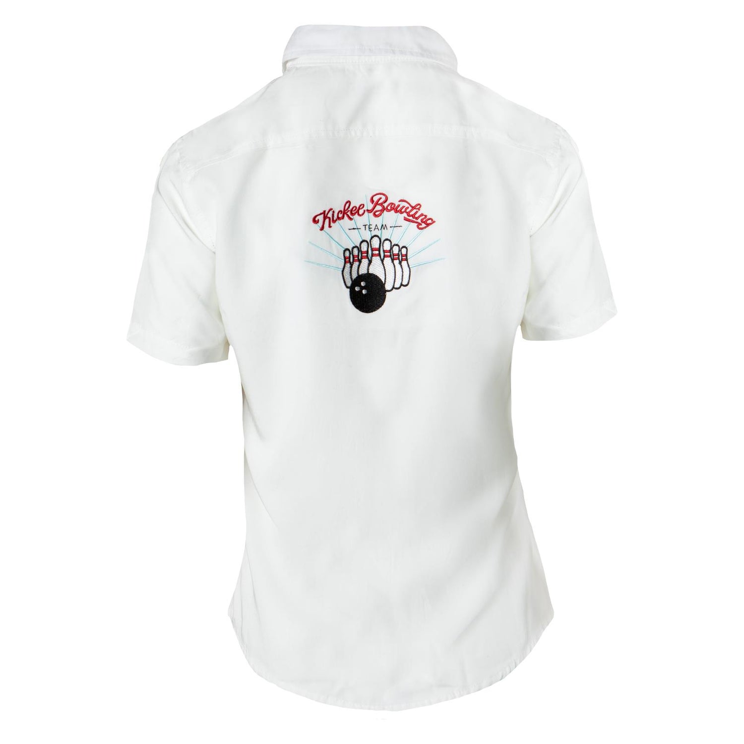Women's Woven Bowling Shirt in Natural/Balloon Bowling