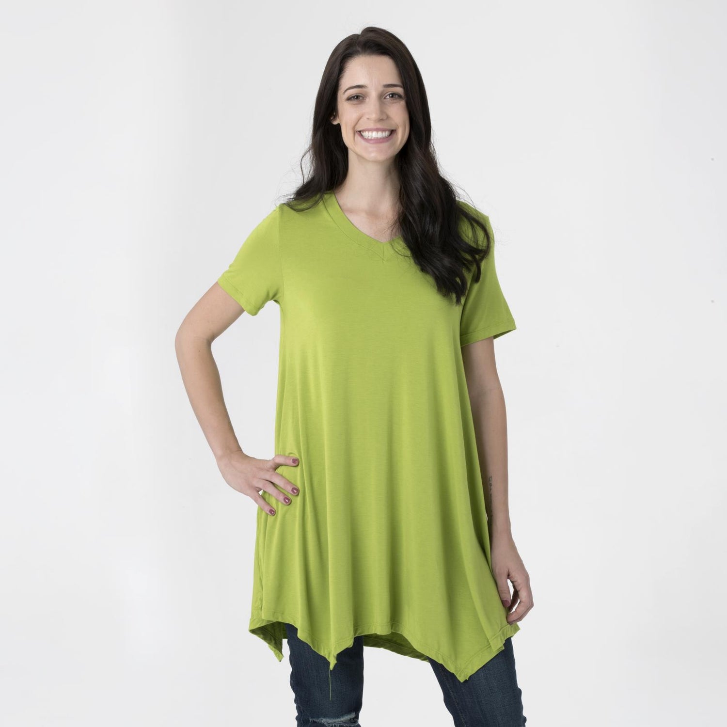 Women's Short SleeveTunic in Meadow