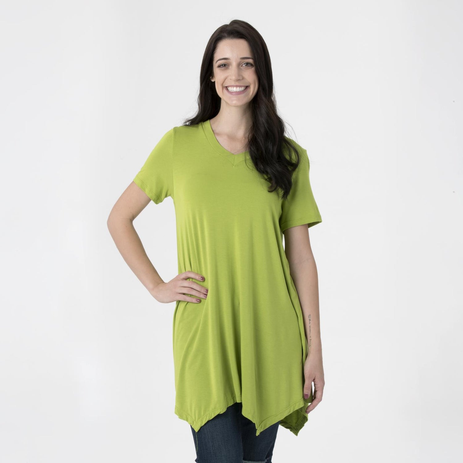Women's Short SleeveTunic in Meadow