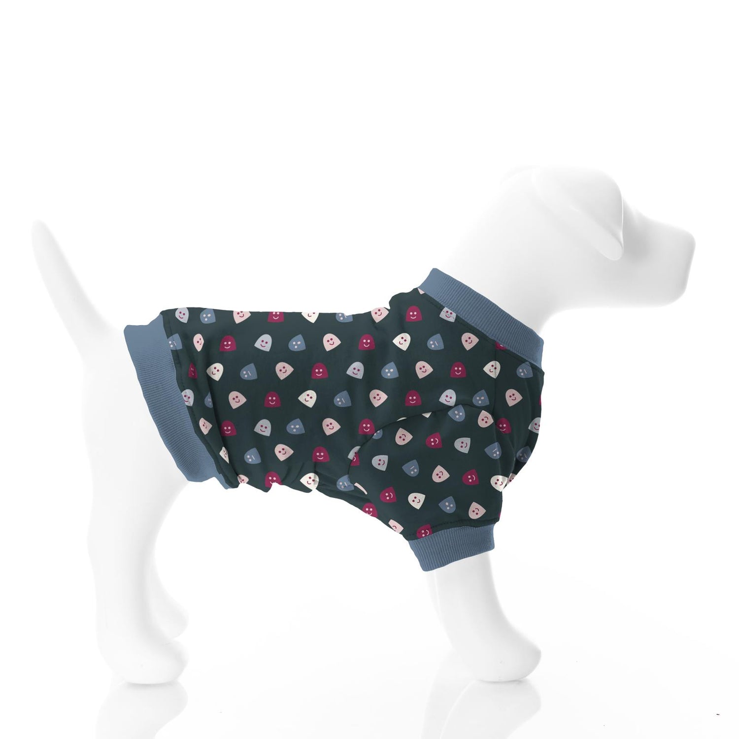 Print Fleece Dog Tee in Pine Happy Gumdrops