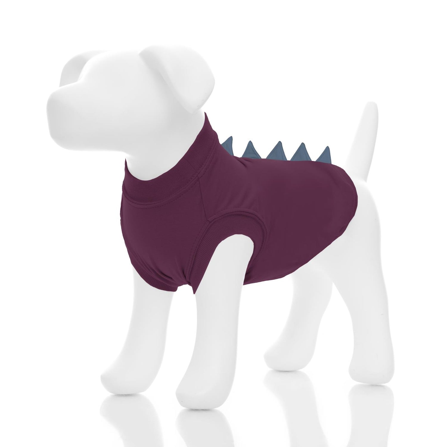 Fleece Sleeveless Dog Tee with Dino Back in Melody with Parisian Blue