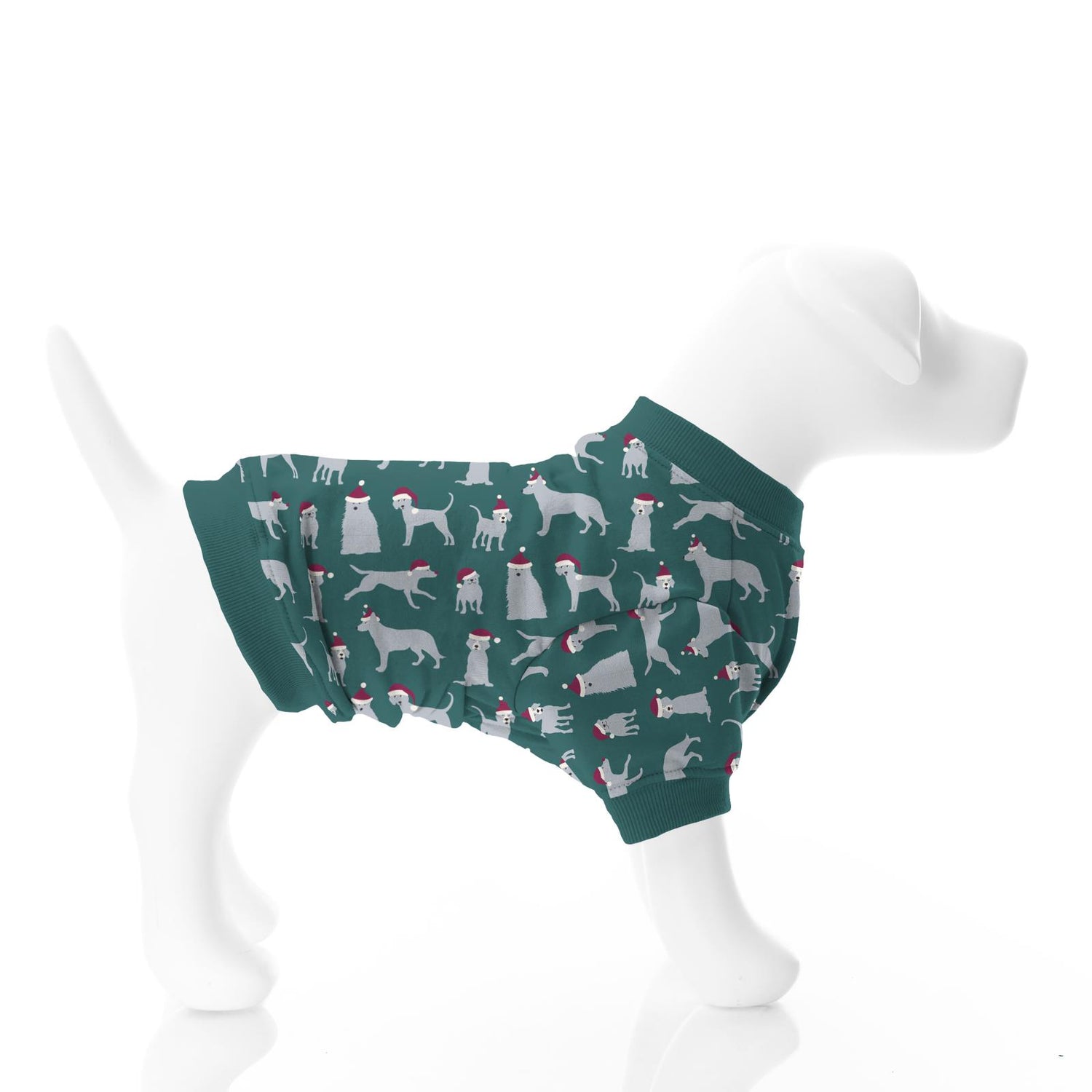 Print Fleece Dog Tee in Cedar Santa Dogs