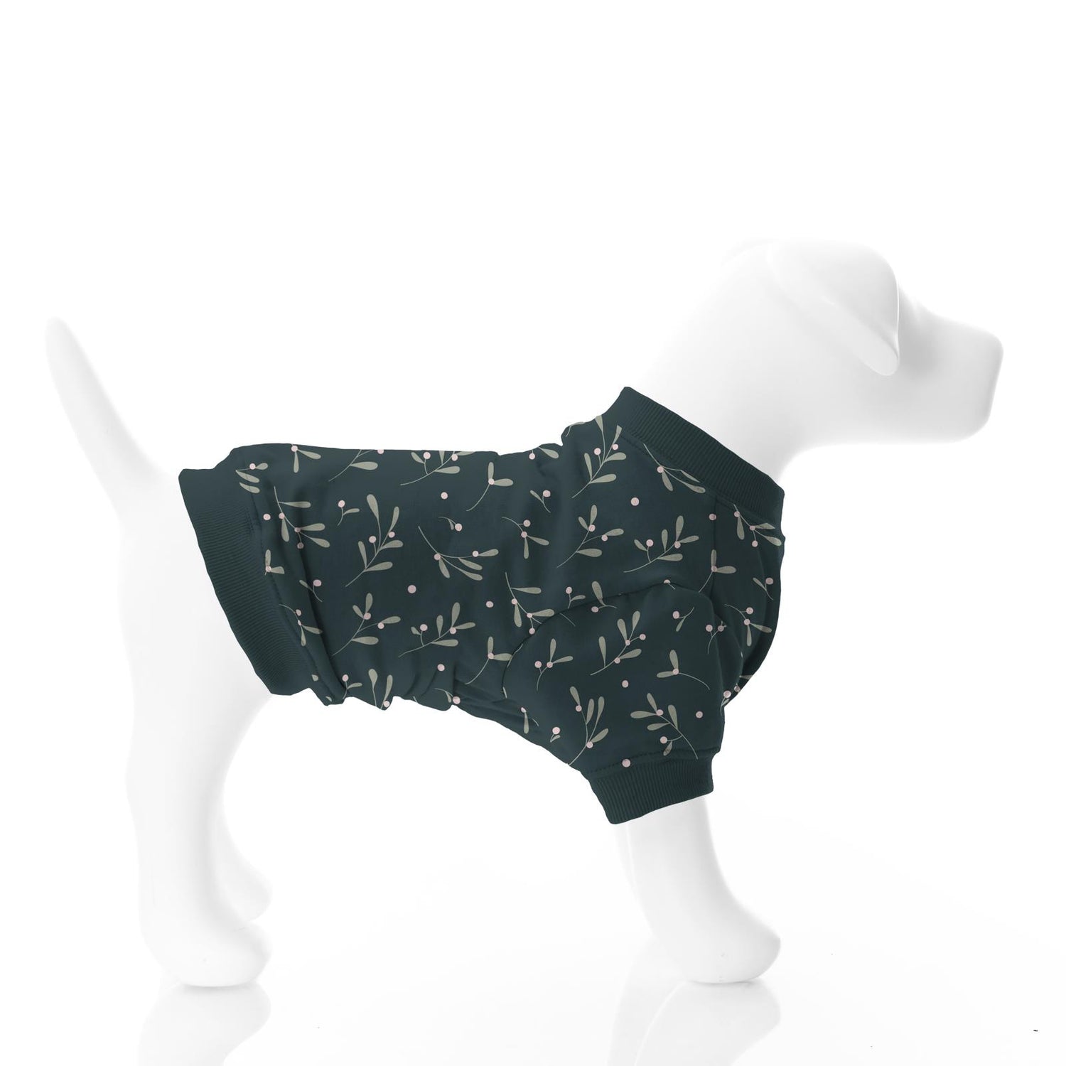 Print Fleece Dog Tee in Pine Mistletoe