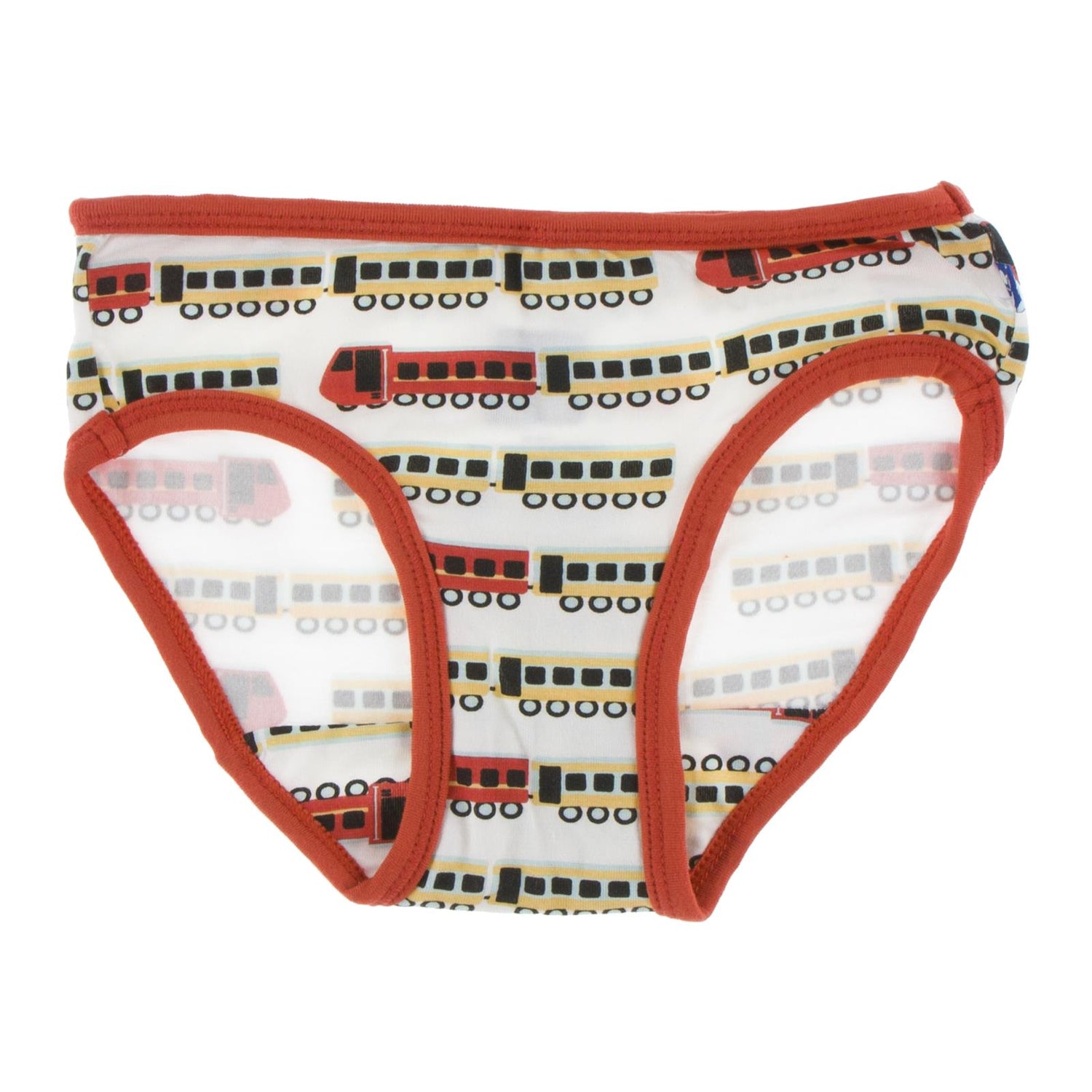 Print Girl Underwear in Natural Indian Train with Poppy