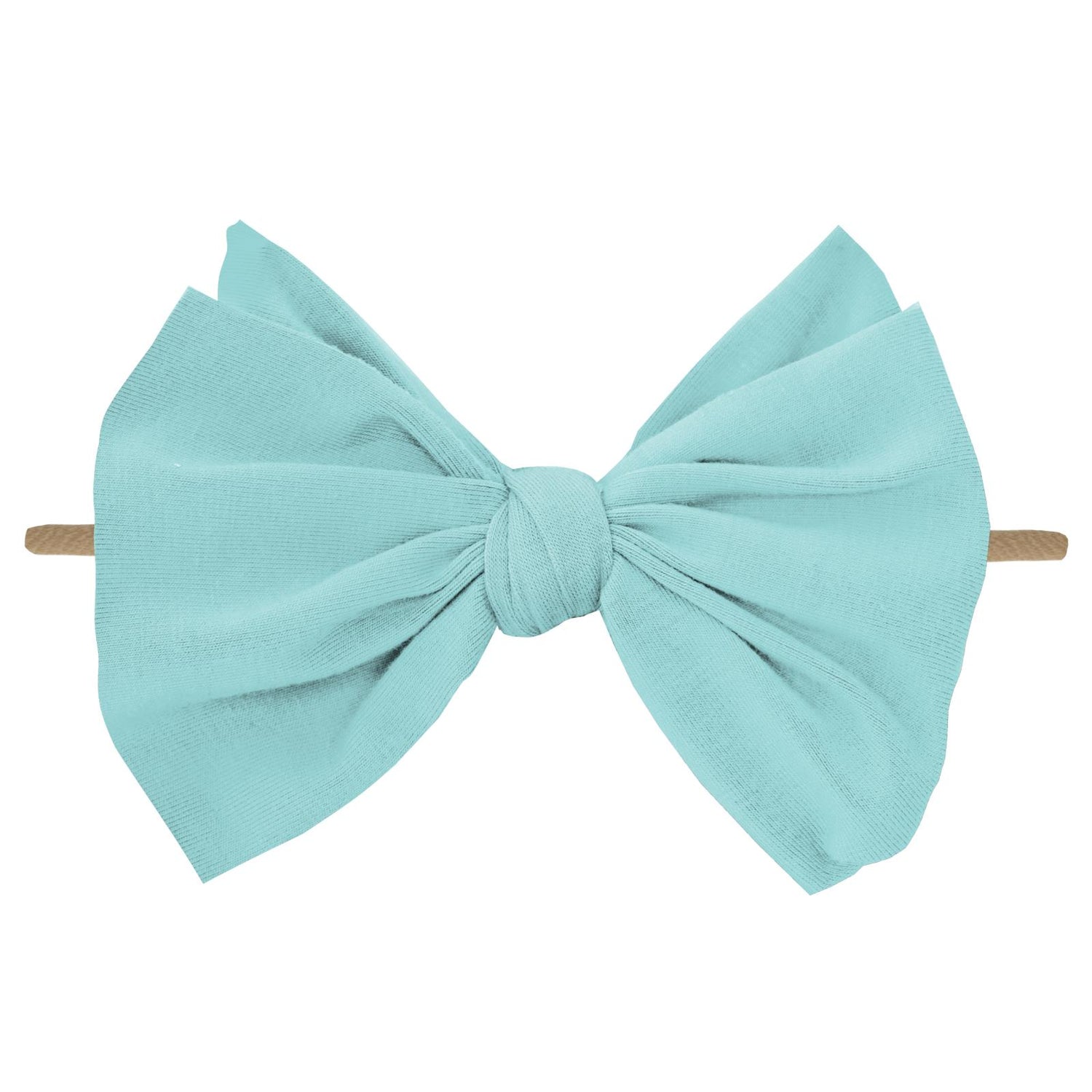 Luxe Big Bow with Nude Headband in Summer Sky