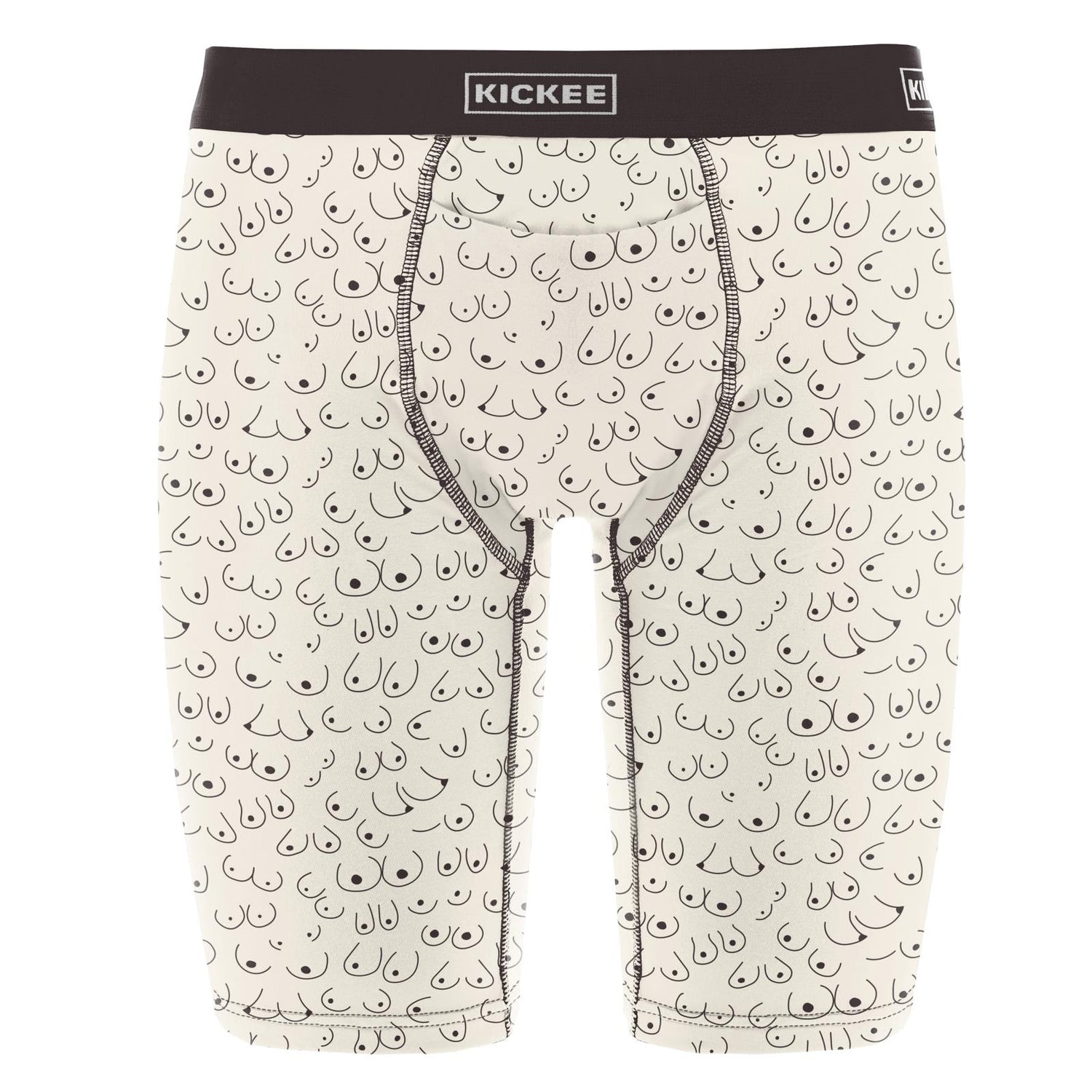 Men's Print Long Boxer Brief with Top Fly in Breast Cancer Awareness