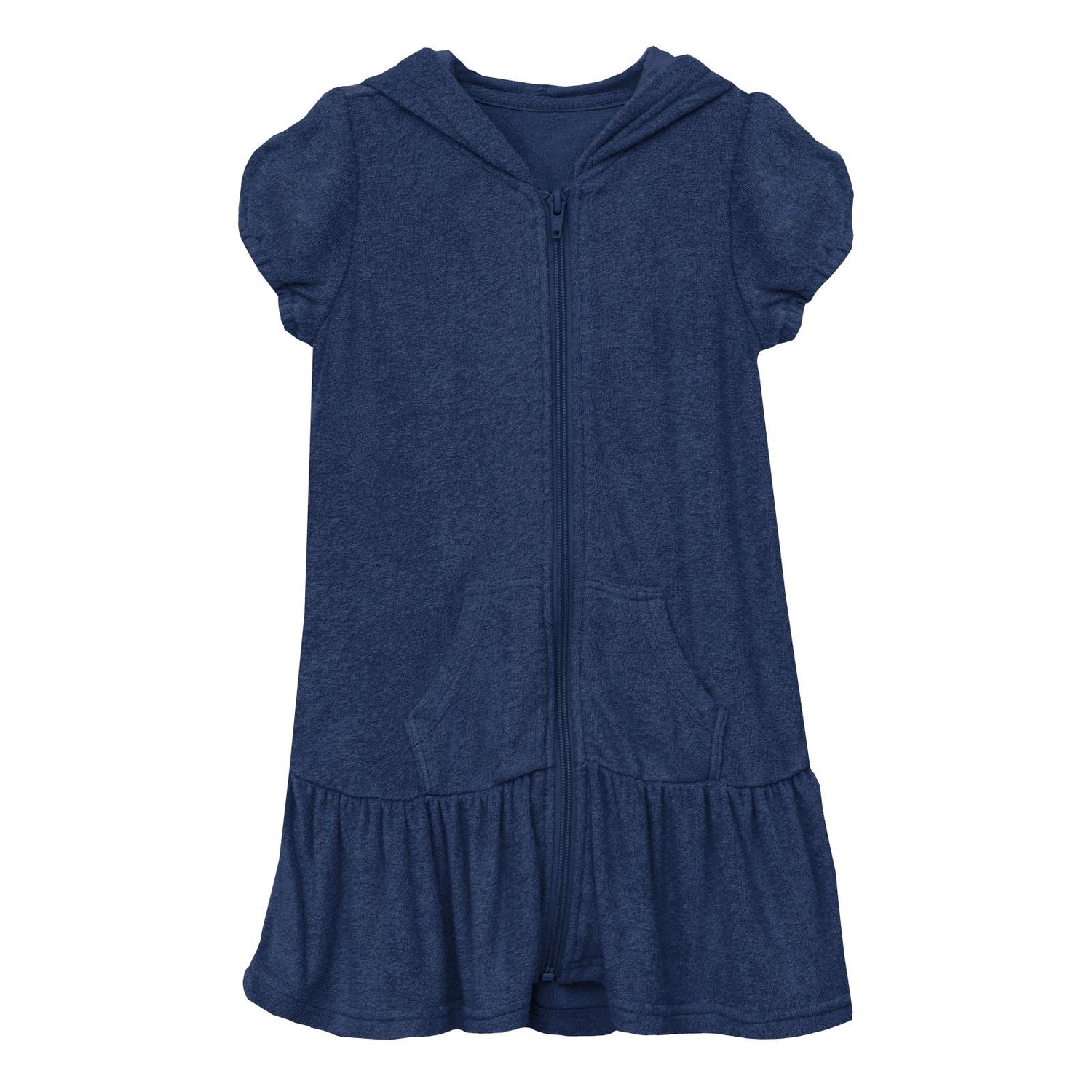 Terry Ruffle Swim Cover-Up in Flag Blue