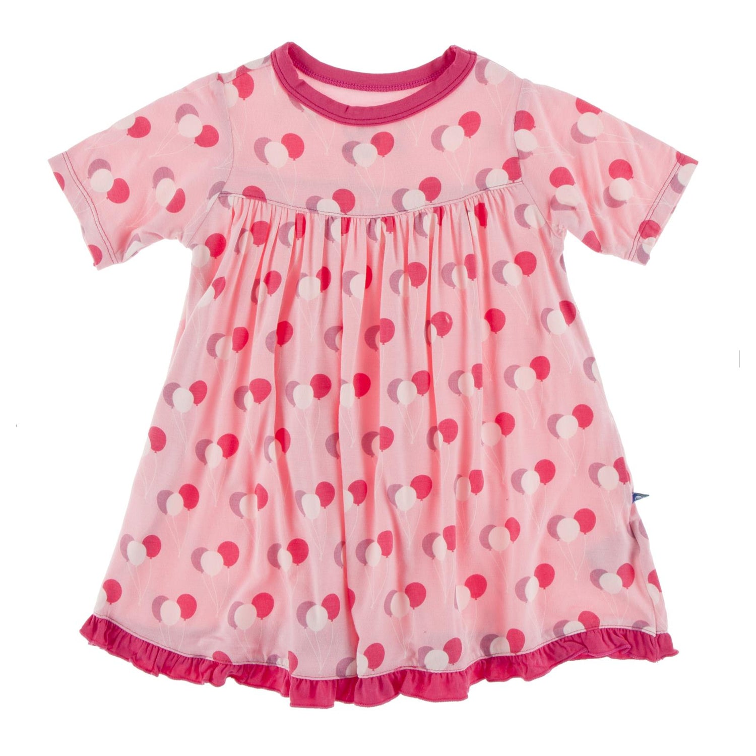Print Classic Short Sleeve Swing Dress in Lotus Birthday