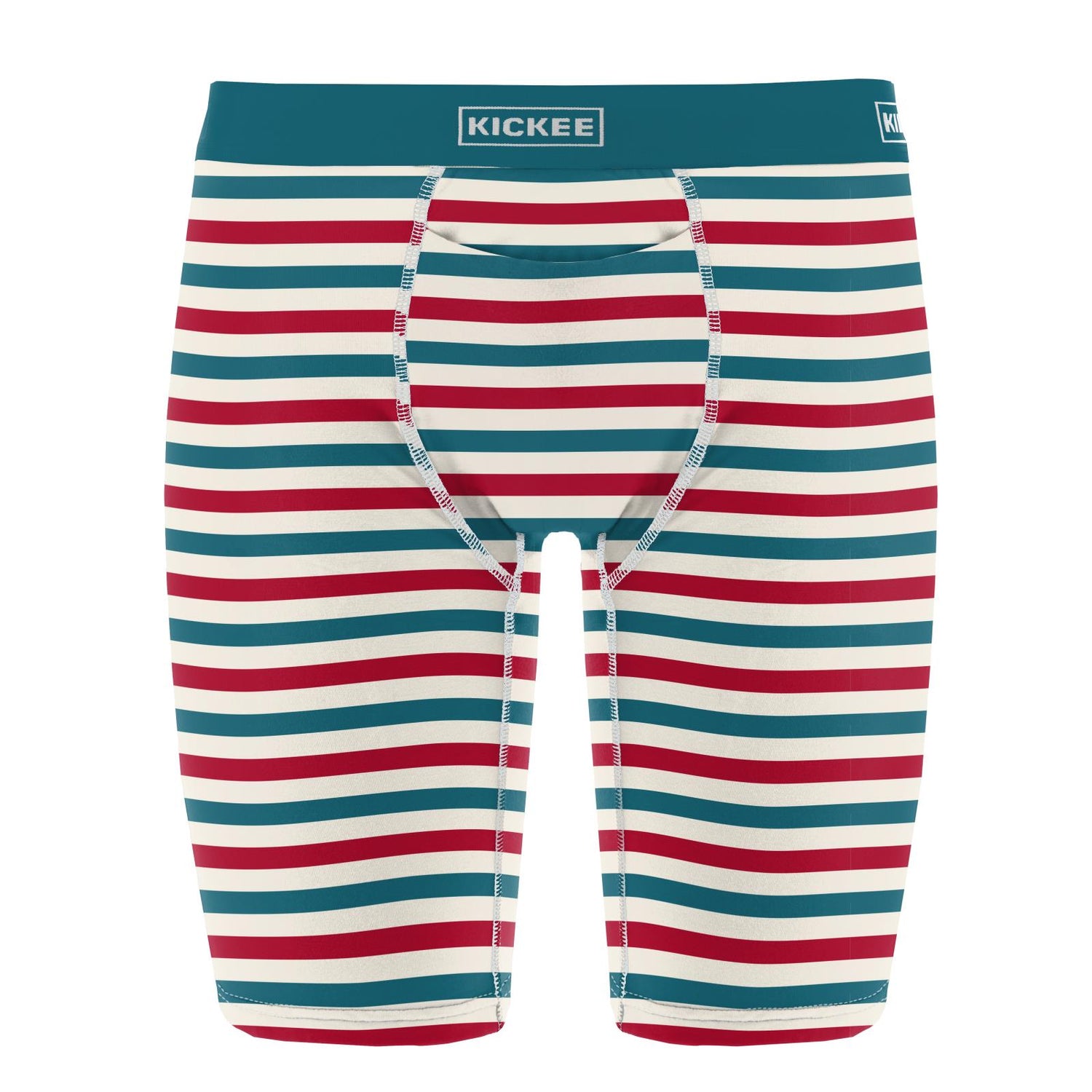 Men's Print Long Boxer Brief with Top Fly in USA Stripe