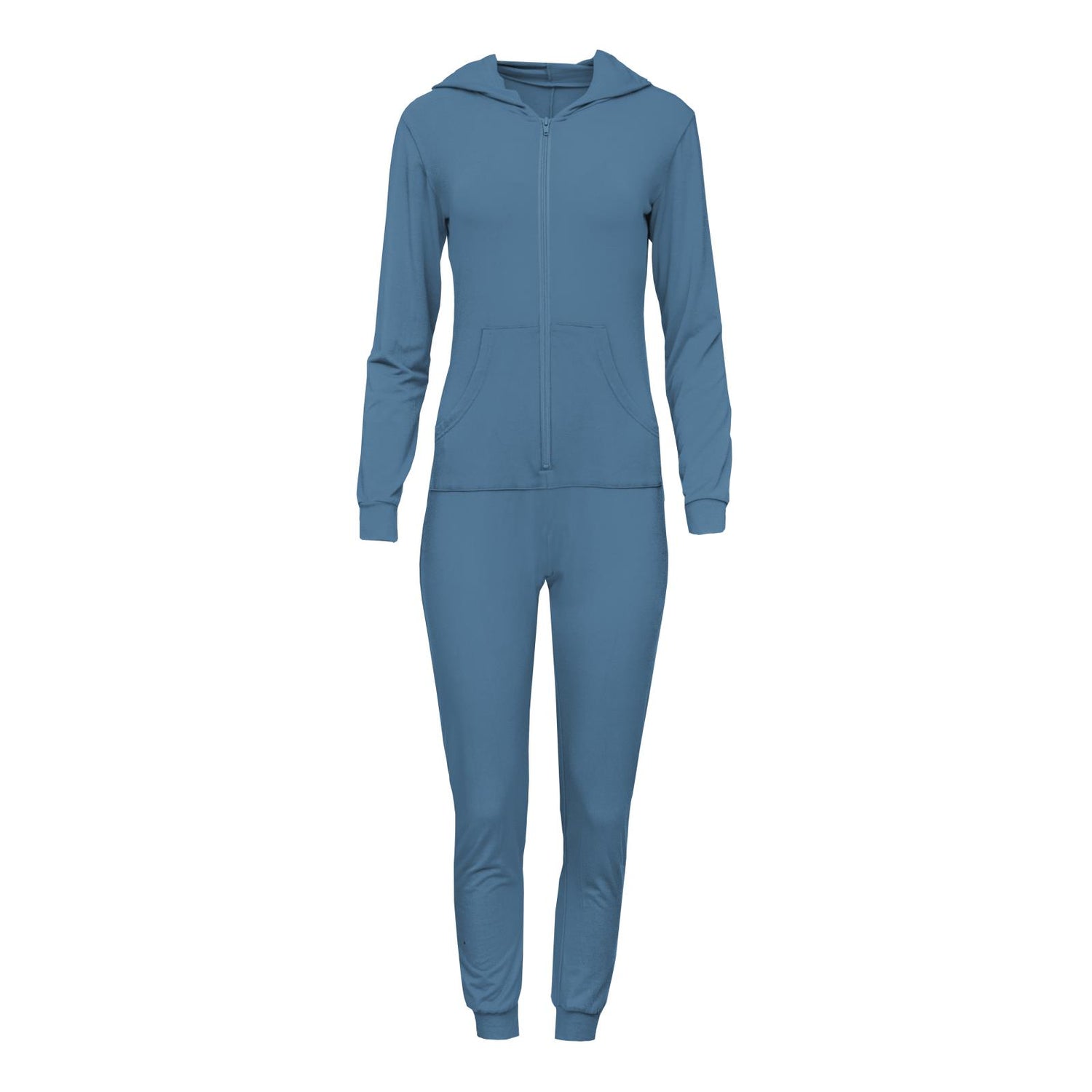 Women's Long Sleeve Jumpsuit with Hood in Parisian Blue