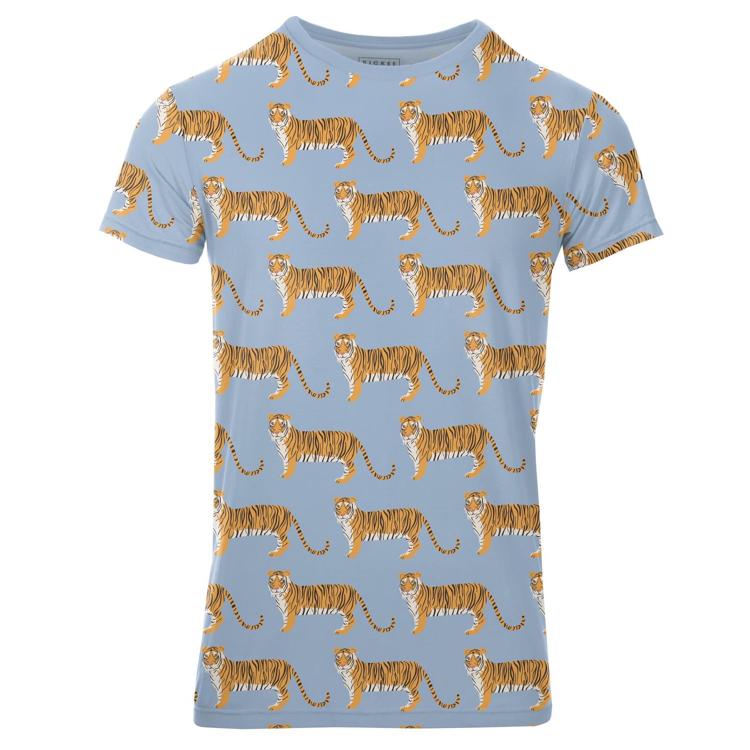 Men's Print Short Sleeve Crew Neck Tee in Pond Tiger