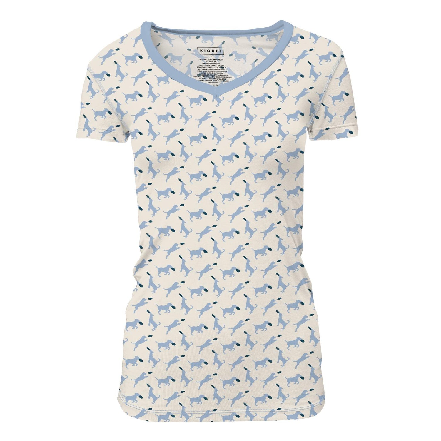 Women's Print Short Sleeve One Tee in Natural Frisbee Labs