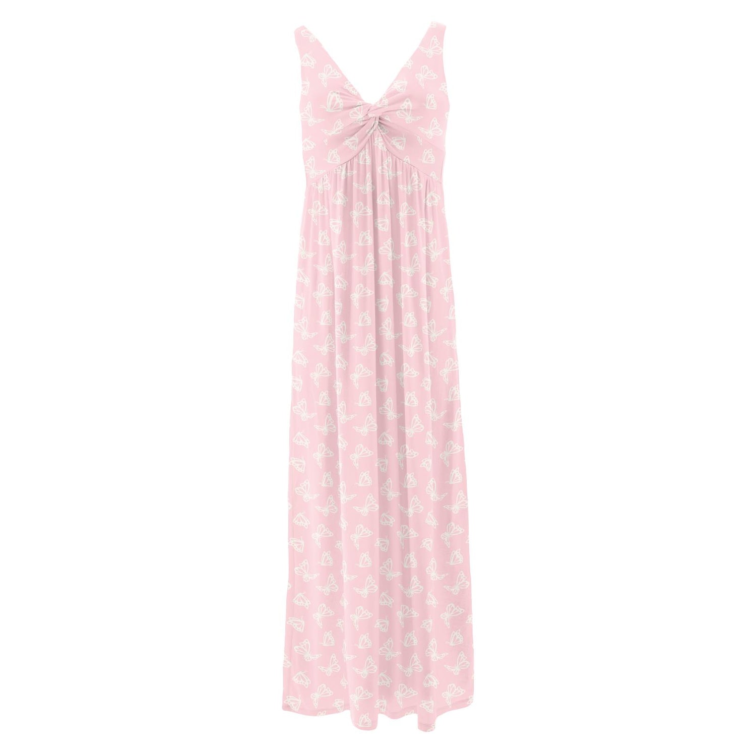 Women's Print Simple Twist Nightgown in Lotus Butterfly