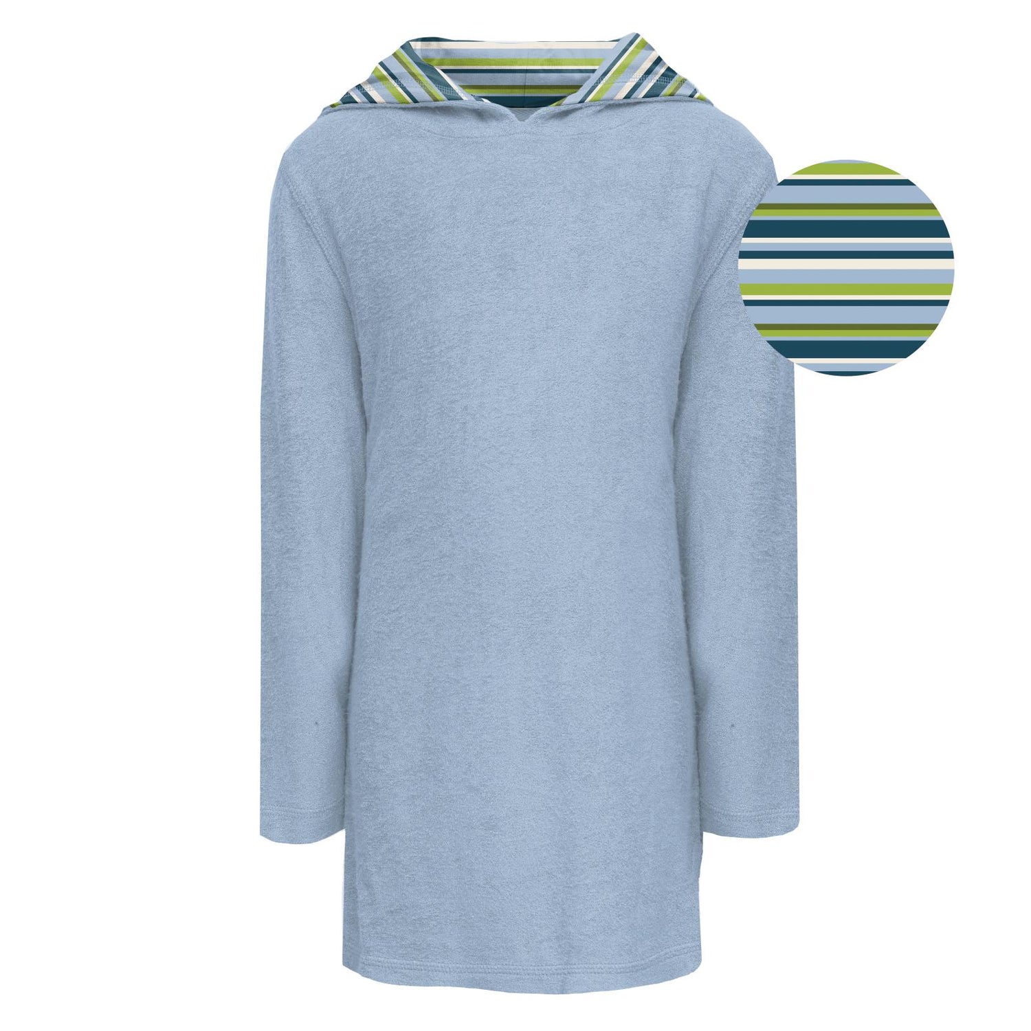 Terry Pull-over After Swim Robe in Pond with Sailaway Stripe