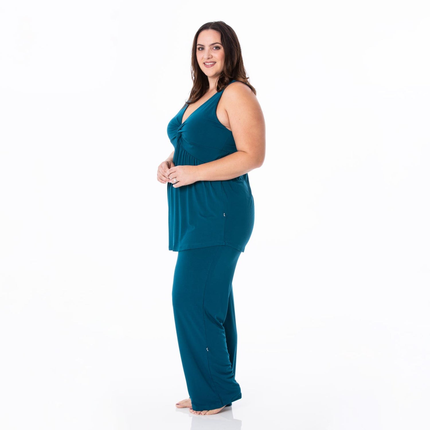Women's Twist Tank and Pajama Pants Set in Peacock