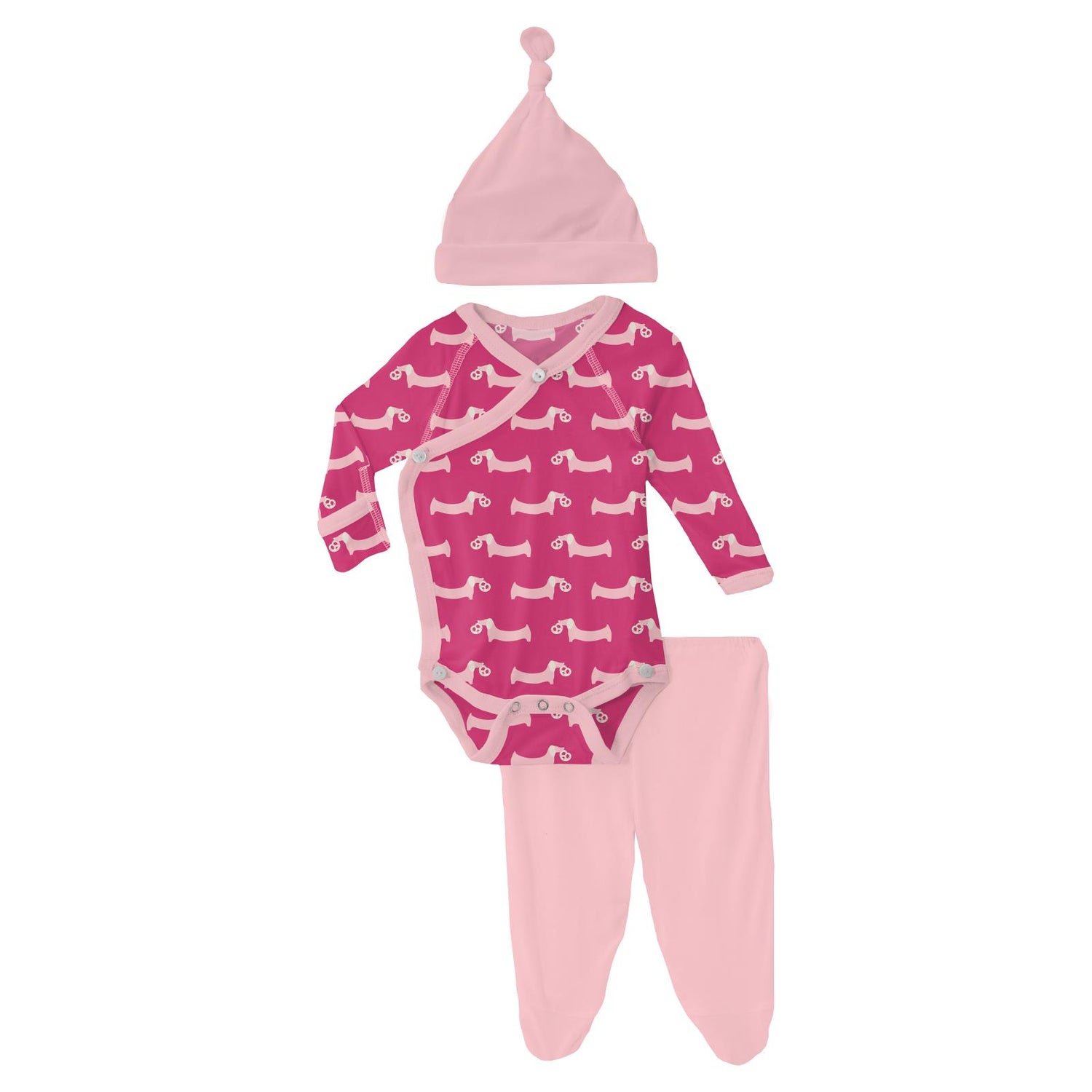 Print Kimono Newborn Gift Set in Calypso Pretzel Pup