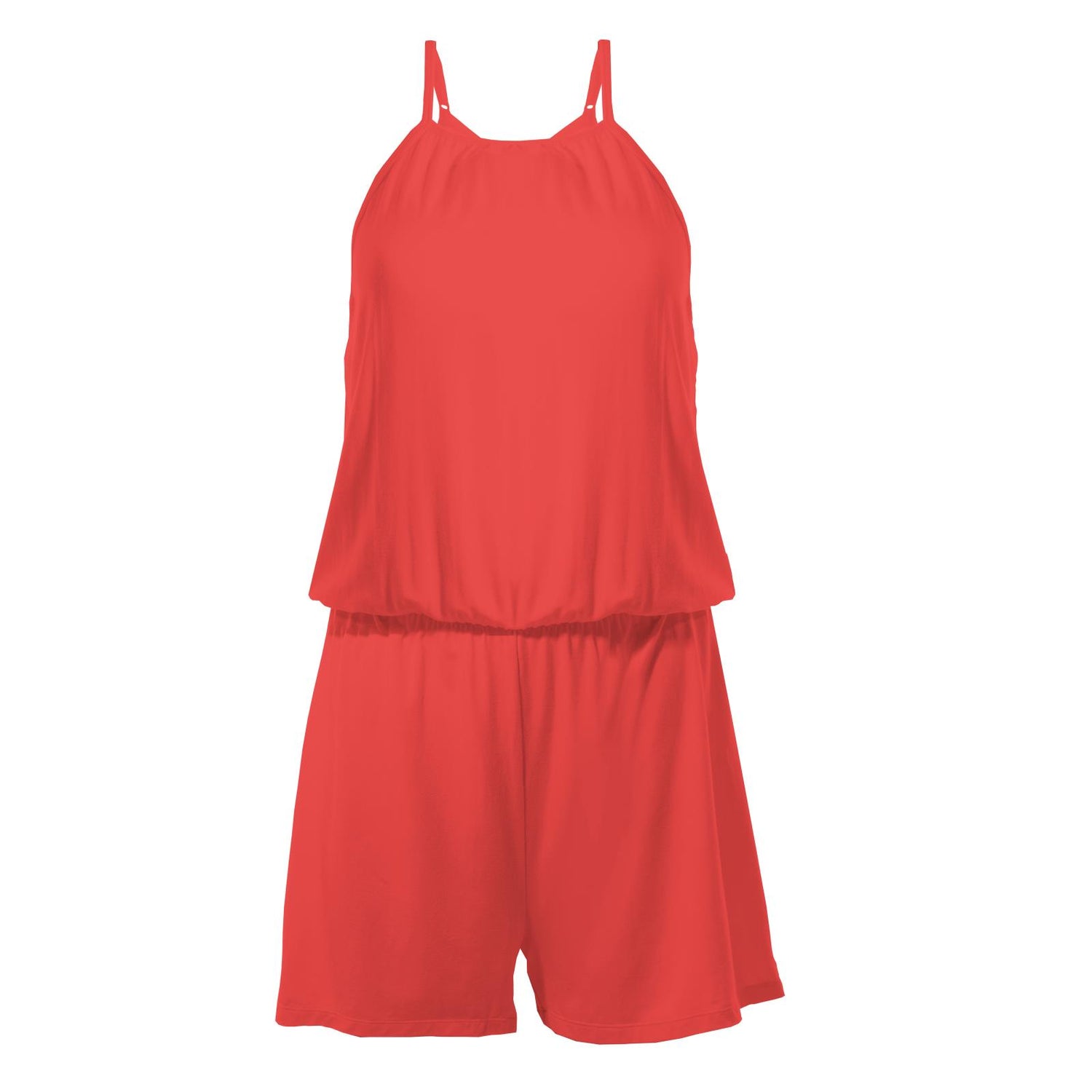 Women's Keyhole Romper in Poppy