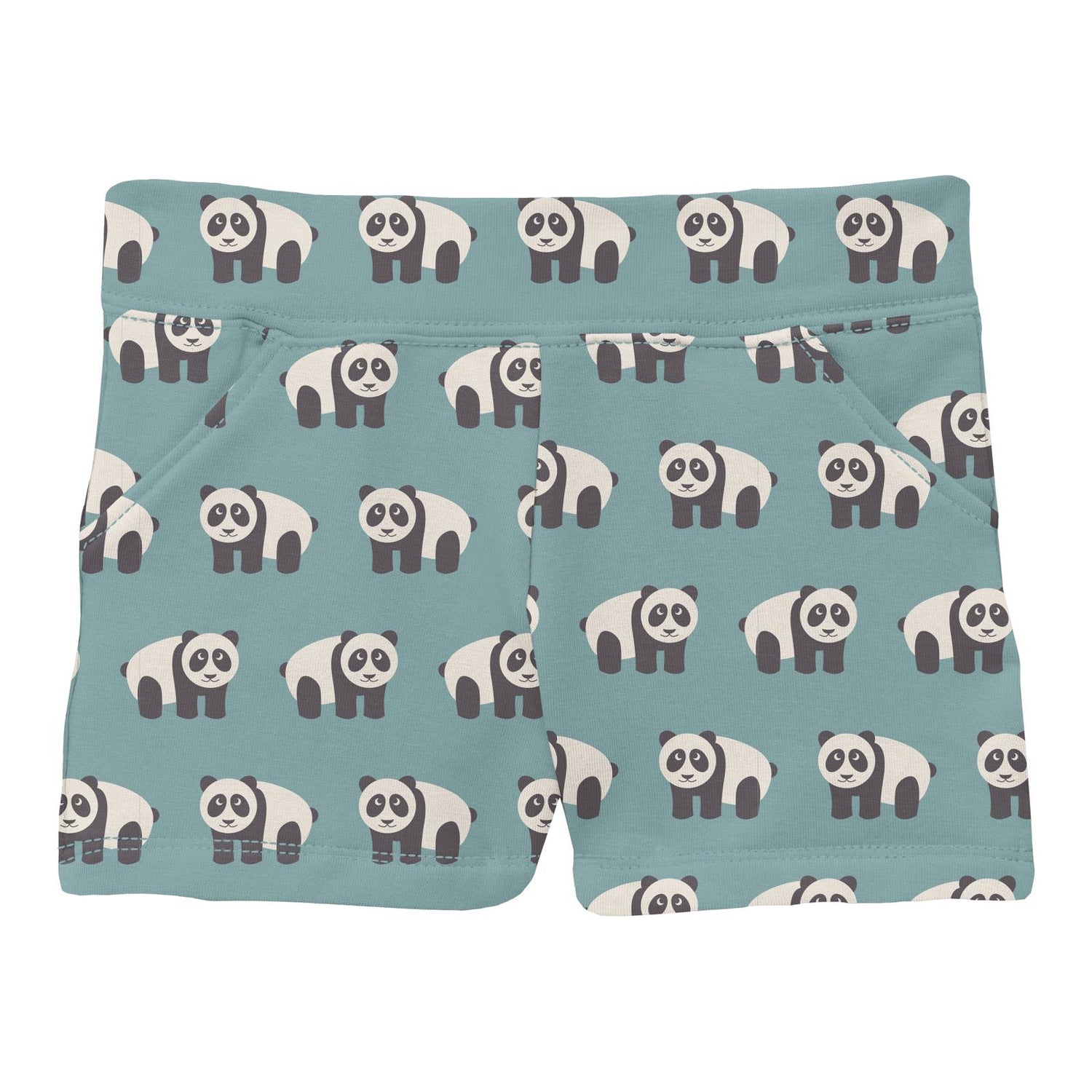 Print Fleece Summer Shorts in Jade Panda