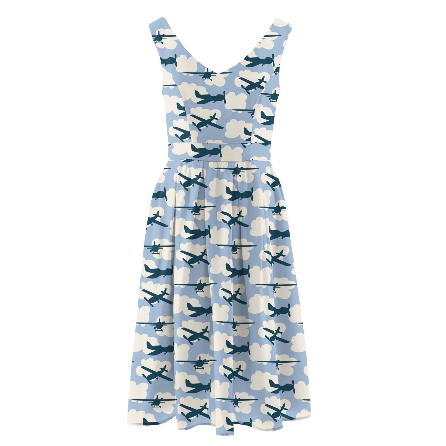 Women's Print Woven Dress in Pond Planes