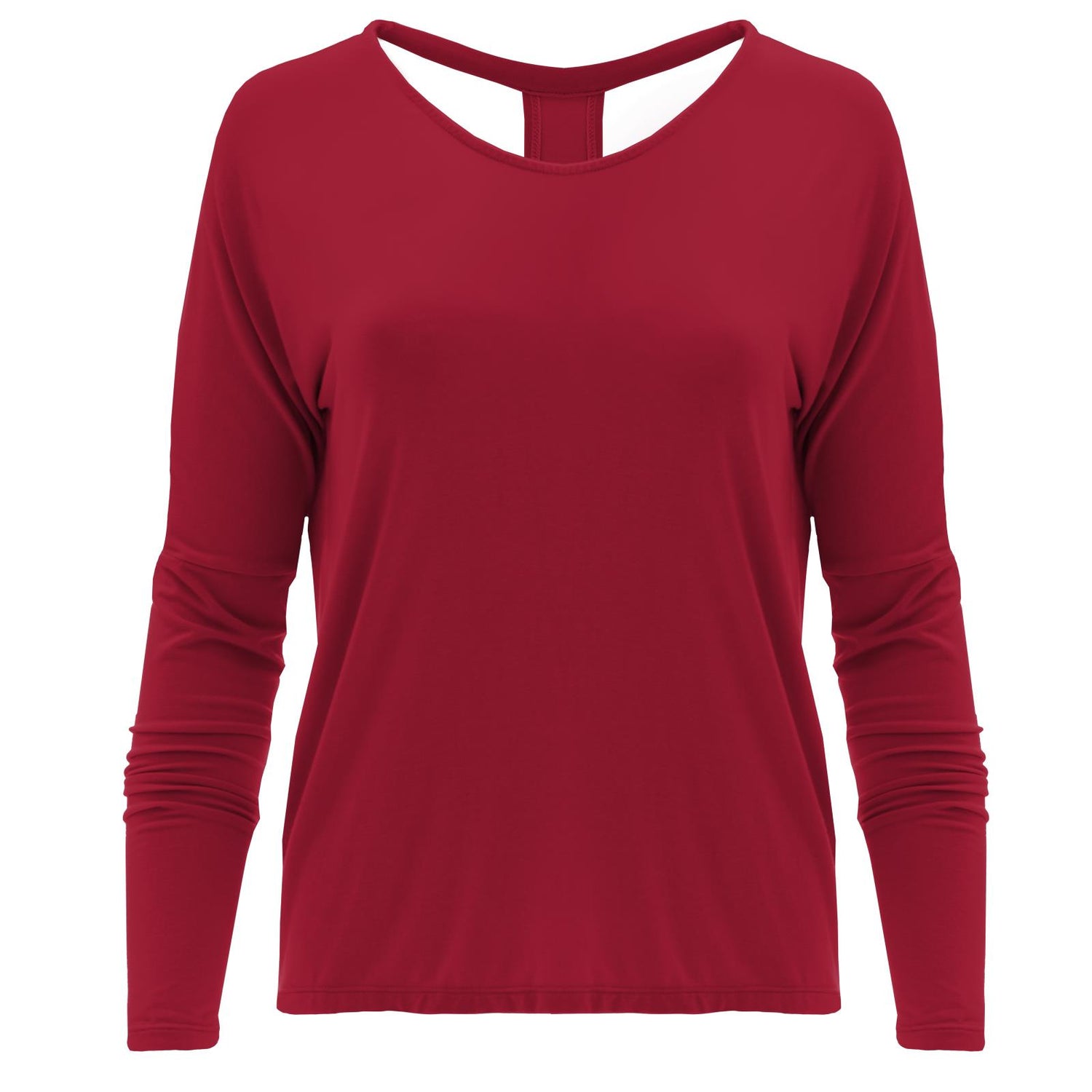 Women's Solid Open Back Top in Crimson