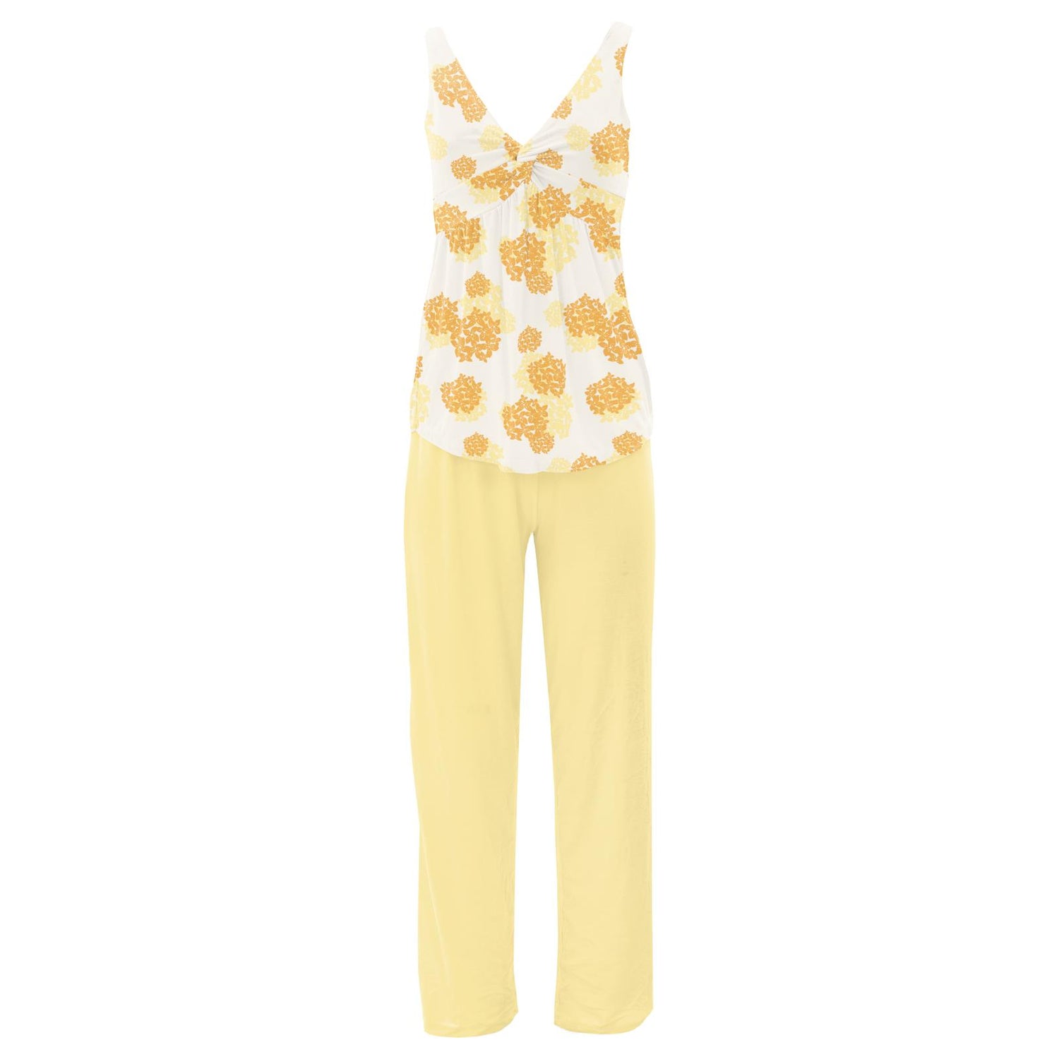 Women's Print Twist Tank and Pajama Pants Set in Wallaby Hydrangea